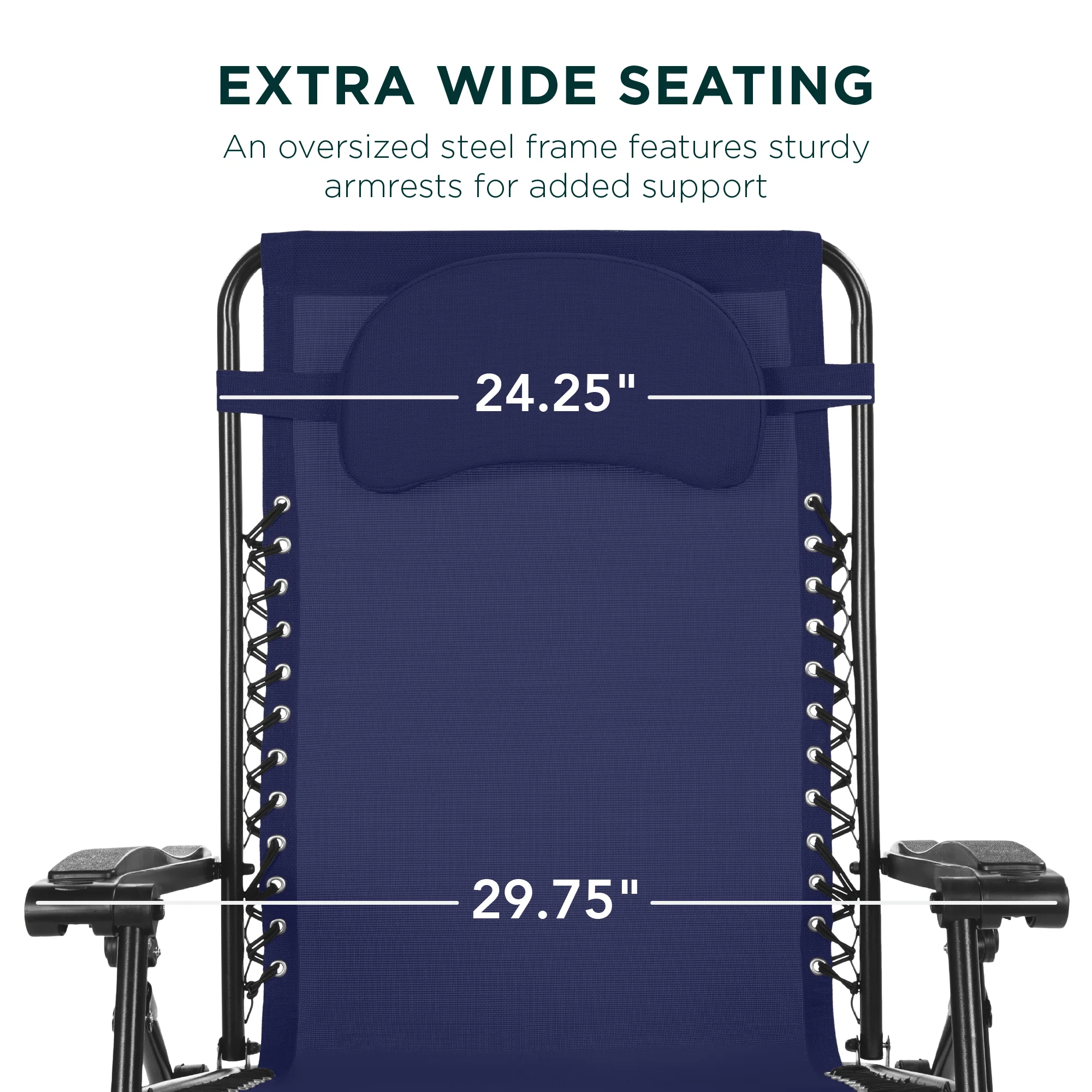 Oversized Reclining Zero Gravity Chair Lounger w/ Cup Holder, Pillow - Image 18