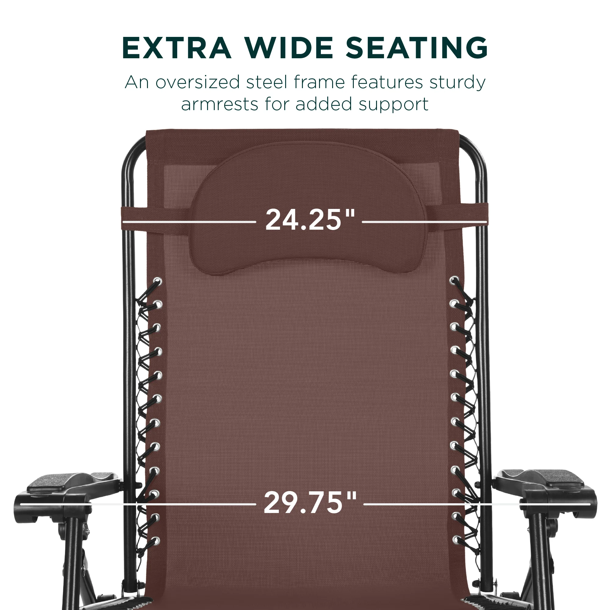 Oversized Reclining Zero Gravity Chair Lounger w/ Cup Holder, Pillow - Image 22