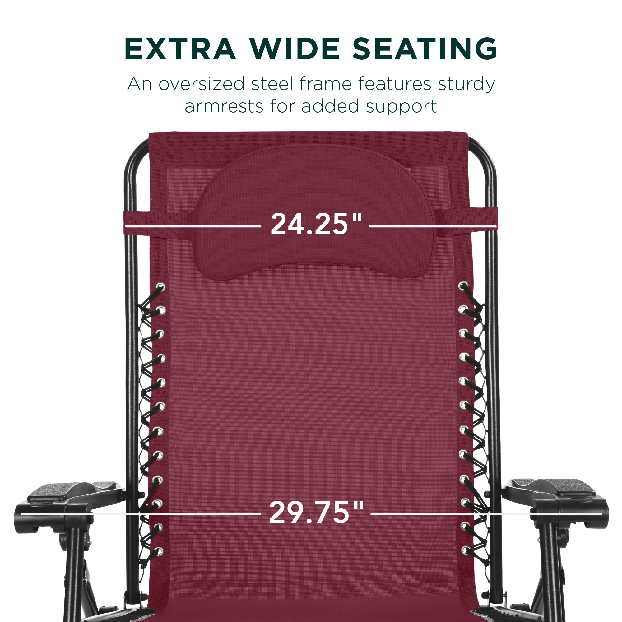 Oversized Reclining Zero Gravity Chair Lounger w/ Cup Holder, Pillow - Image 26