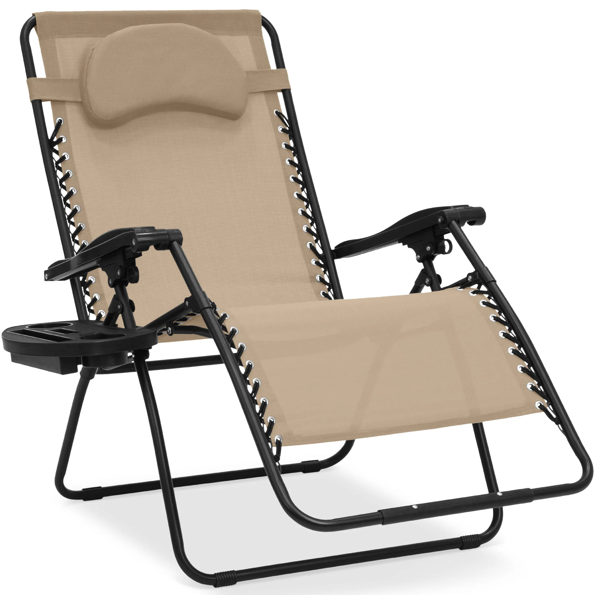 Oversized Reclining Zero Gravity Chair Lounger w/ Cup Holder, Pillow - Image 40