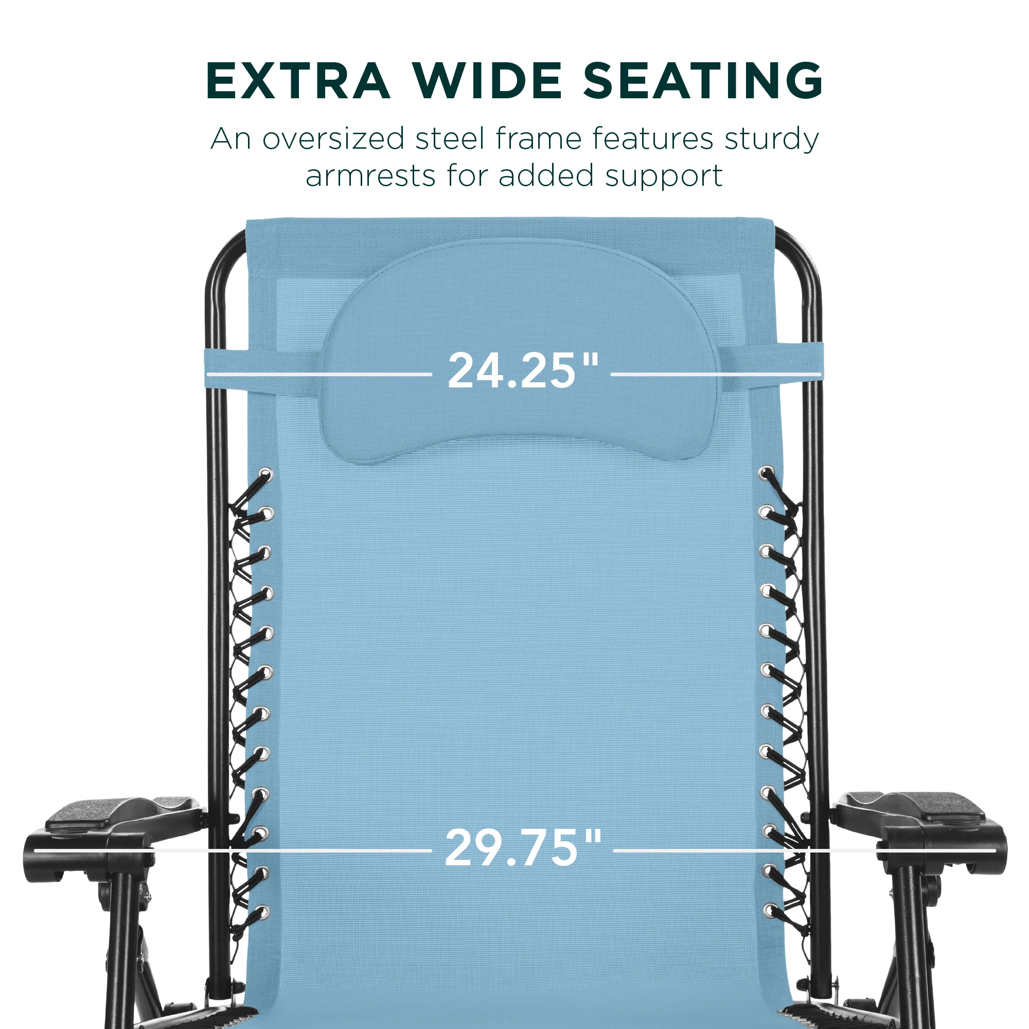 Oversized Reclining Zero Gravity Chair Lounger w/ Cup Holder, Pillow - Image 54