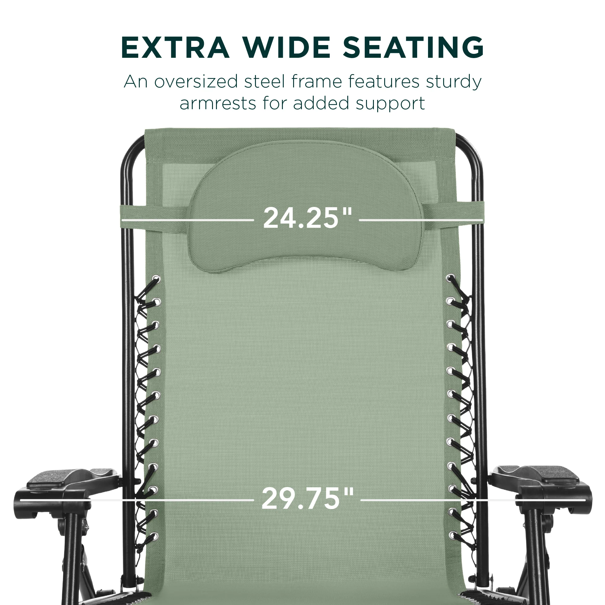 Oversized Reclining Zero Gravity Chair Lounger w/ Cup Holder, Pillow - Image 81