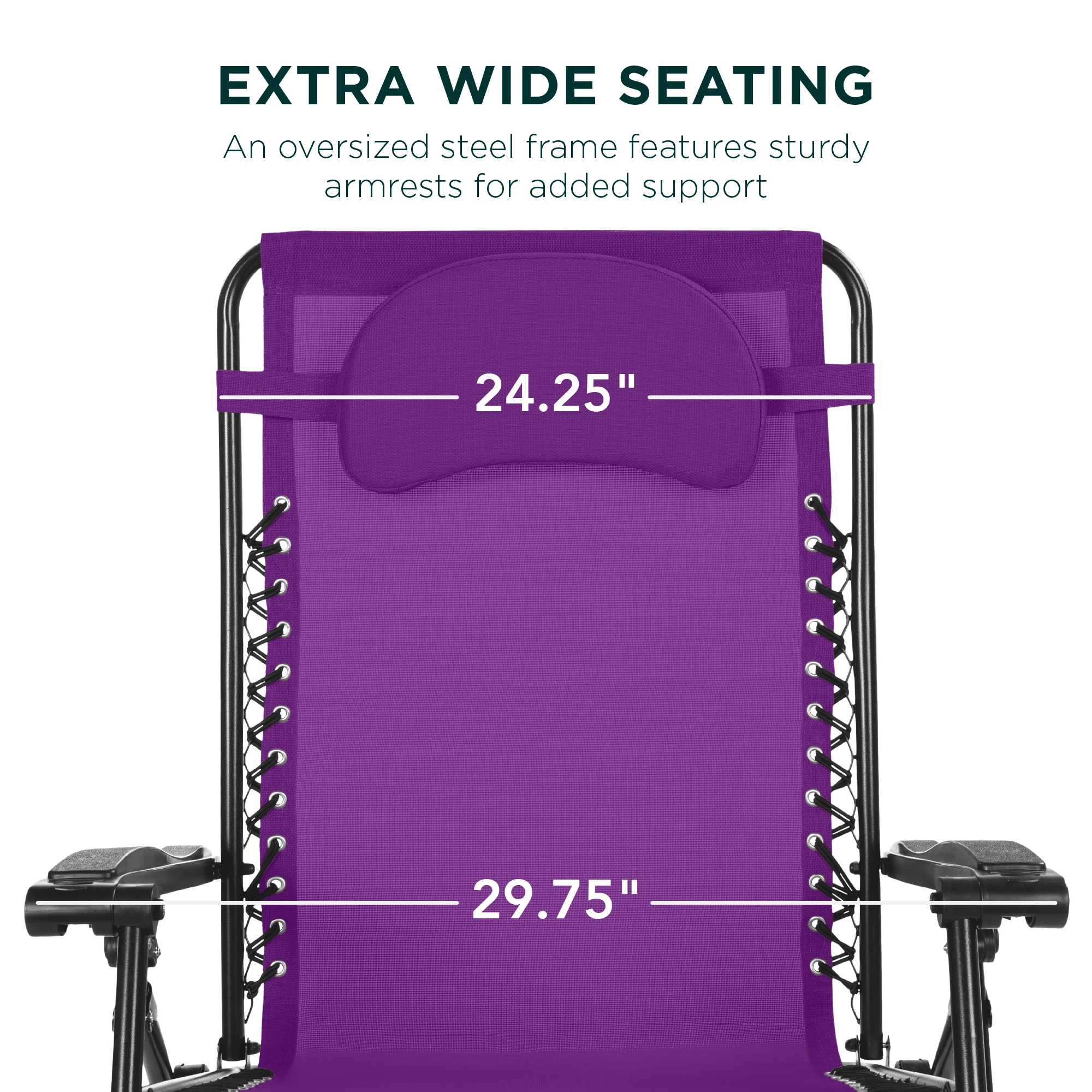 Oversized Reclining Zero Gravity Chair Lounger w/ Cup Holder, Pillow - Image 89