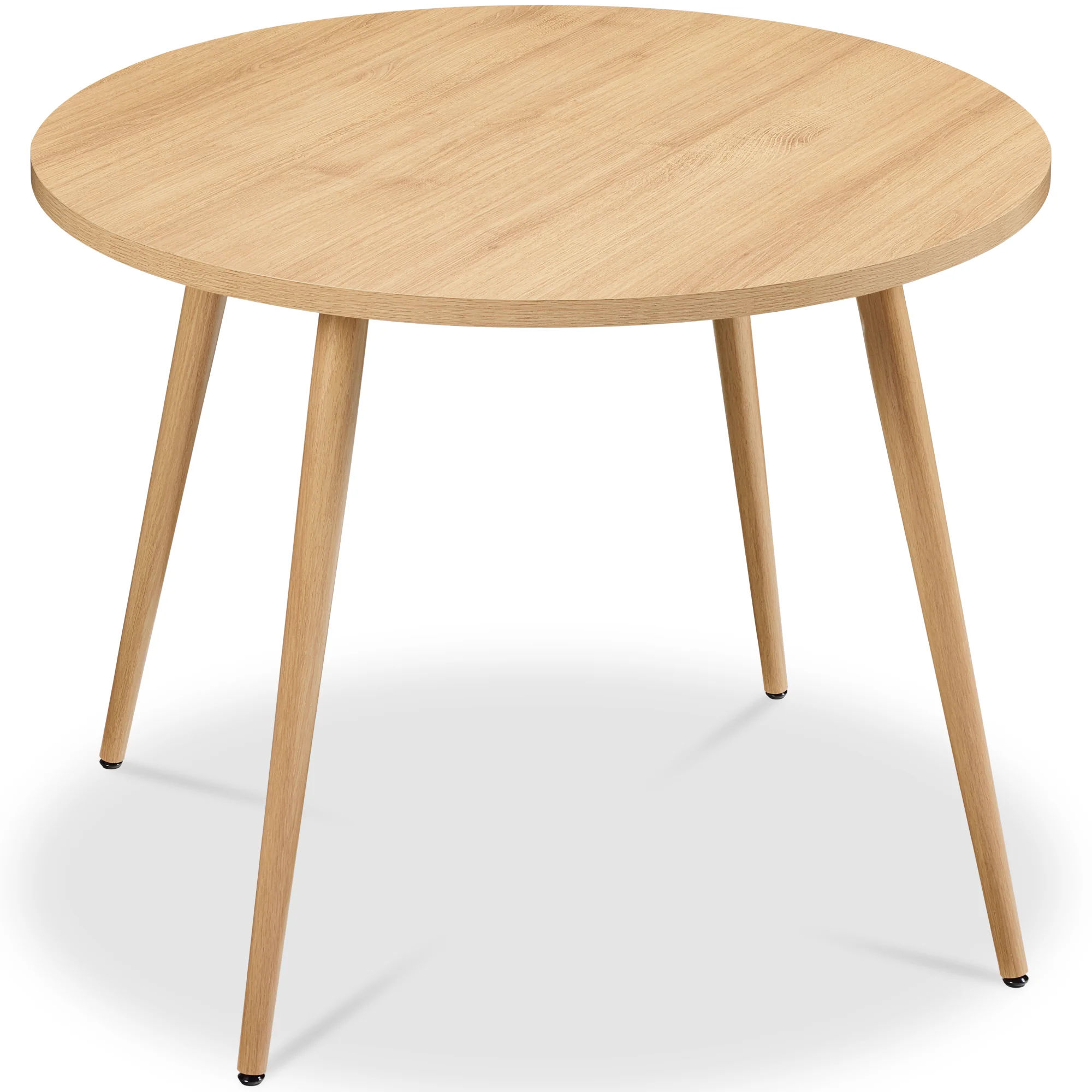 Round Mid-Century Modern 35.5in Dining Table, Dinette for Home or Kitchen w/Wood Finish Steel Legs - Image 15