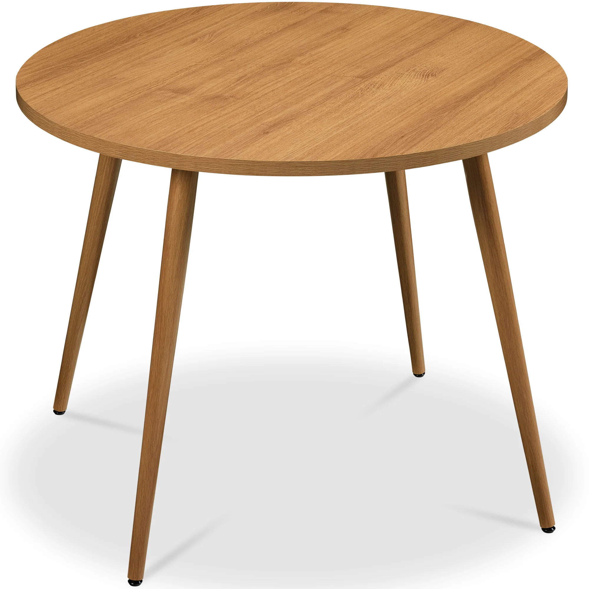 Round Mid-Century Modern 35.5in Dining Table, Dinette for Home or Kitchen w/Wood Finish Steel Legs - Image 22