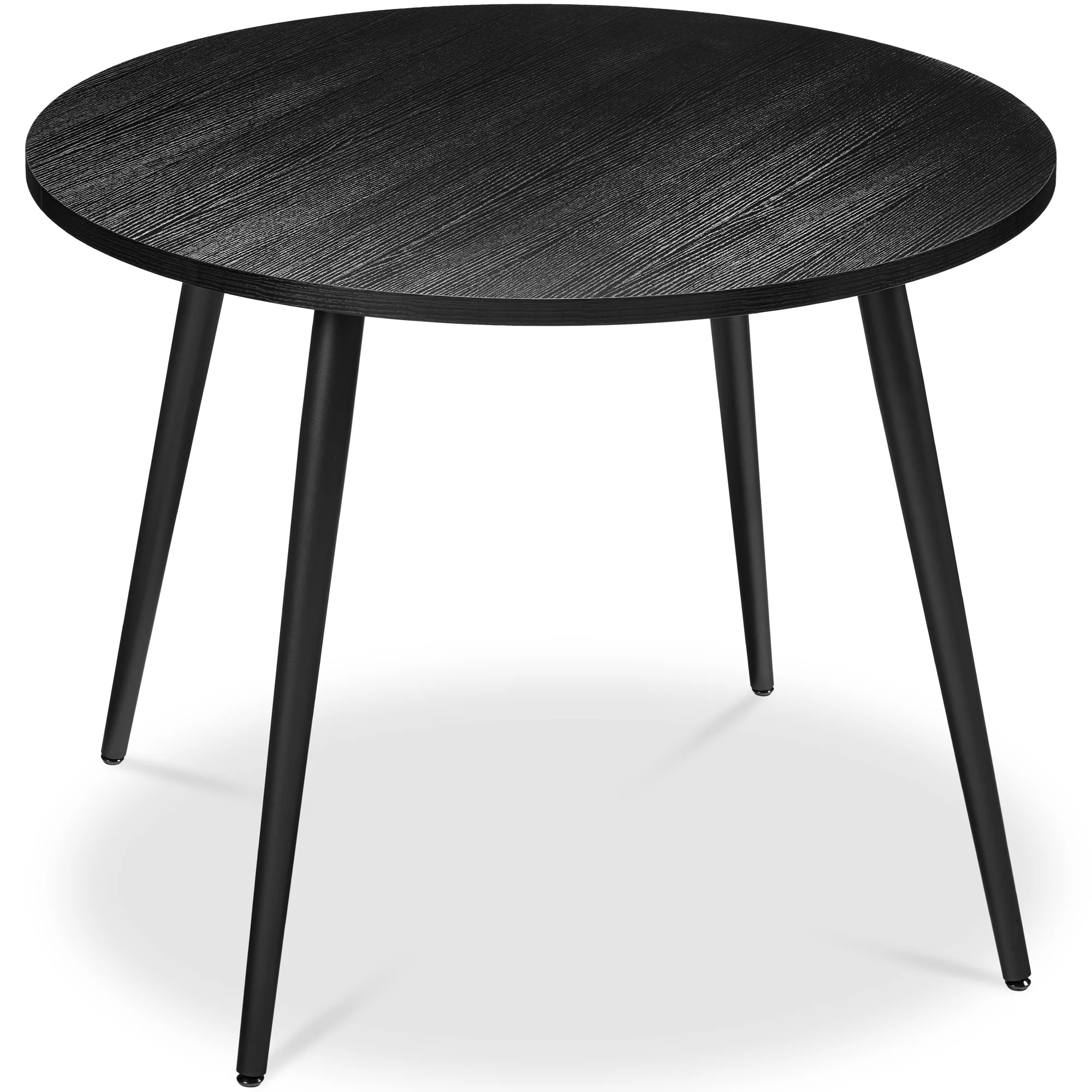 Round Mid-Century Modern 35.5in Dining Table, Dinette for Home or Kitchen w/Wood Finish Steel Legs - Image 36