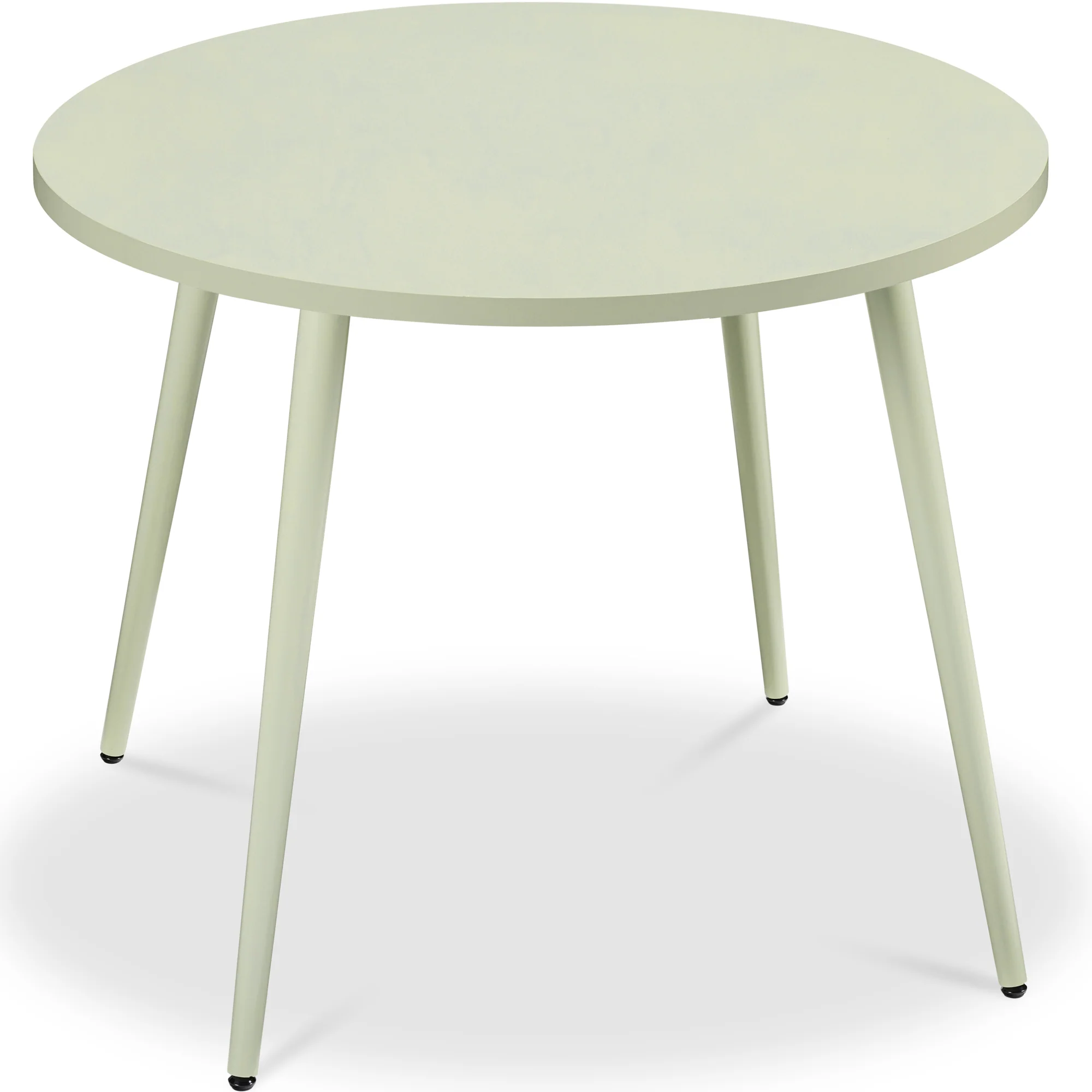 Round Mid-Century Modern 35.5in Dining Table, Dinette for Home or Kitchen w/Wood Finish Steel Legs - Image 8