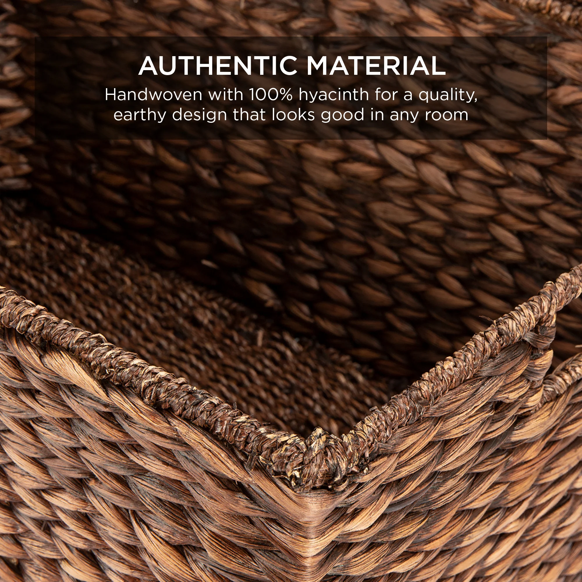 Set of 2 XL Woven Water Hyacinth Storage Baskets - Image 4
