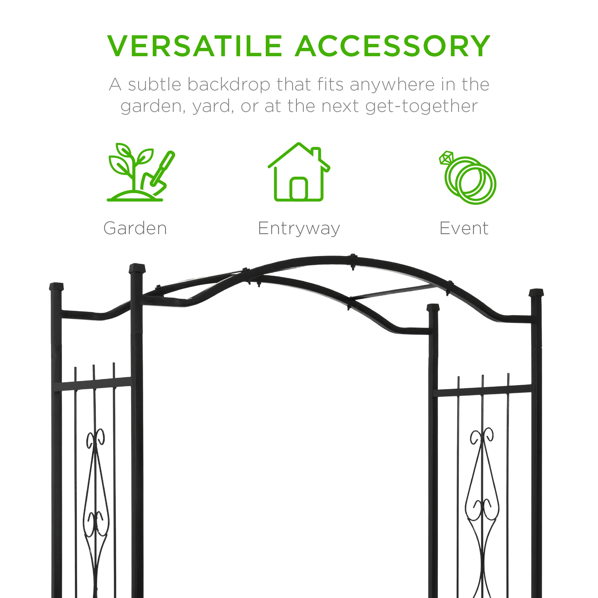 Steel Garden Arch Arbor Trellis for Climbing Plants - 92in - Image 4