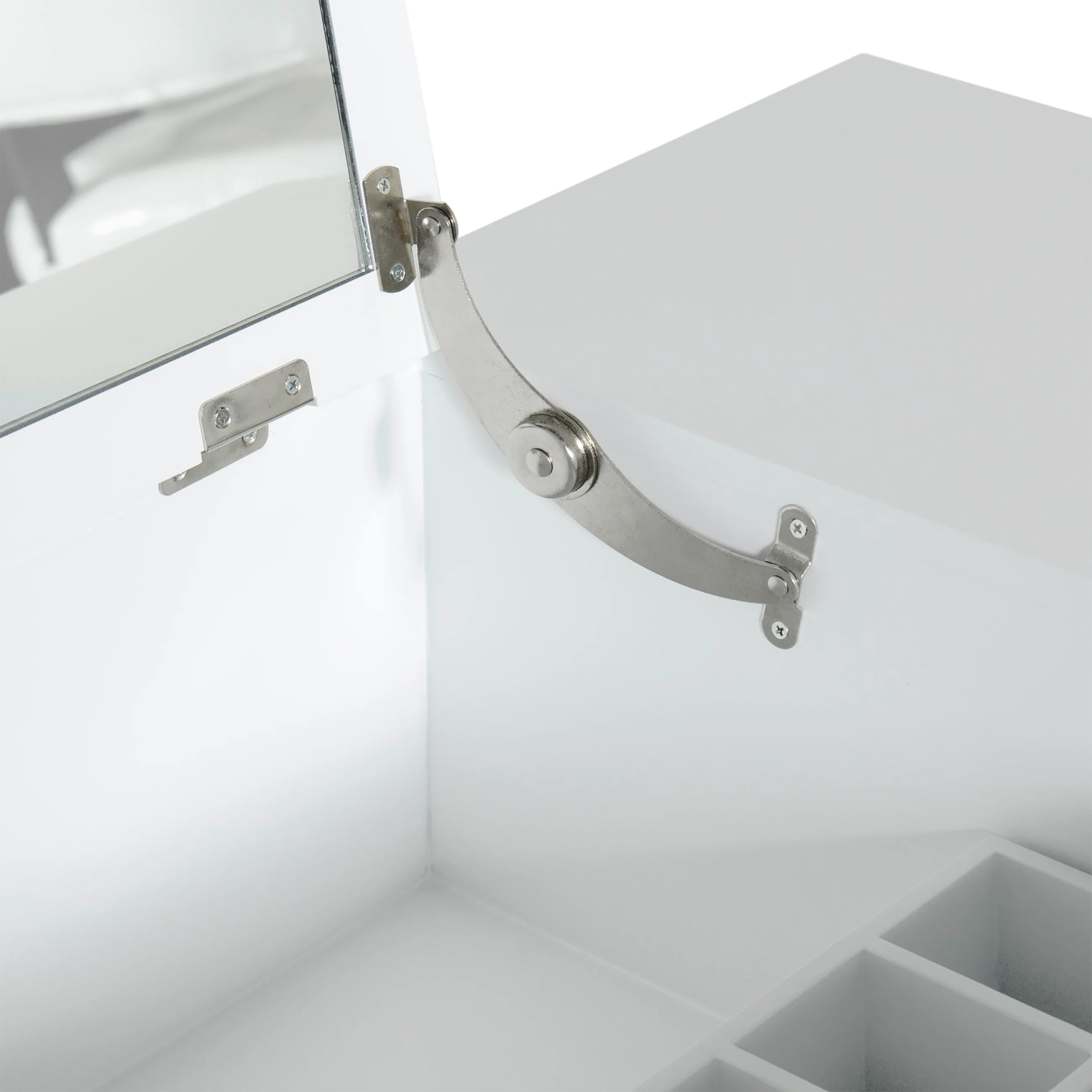 Bathroom Vanity Table Set w/ Square Mirror, Stool - Image 4