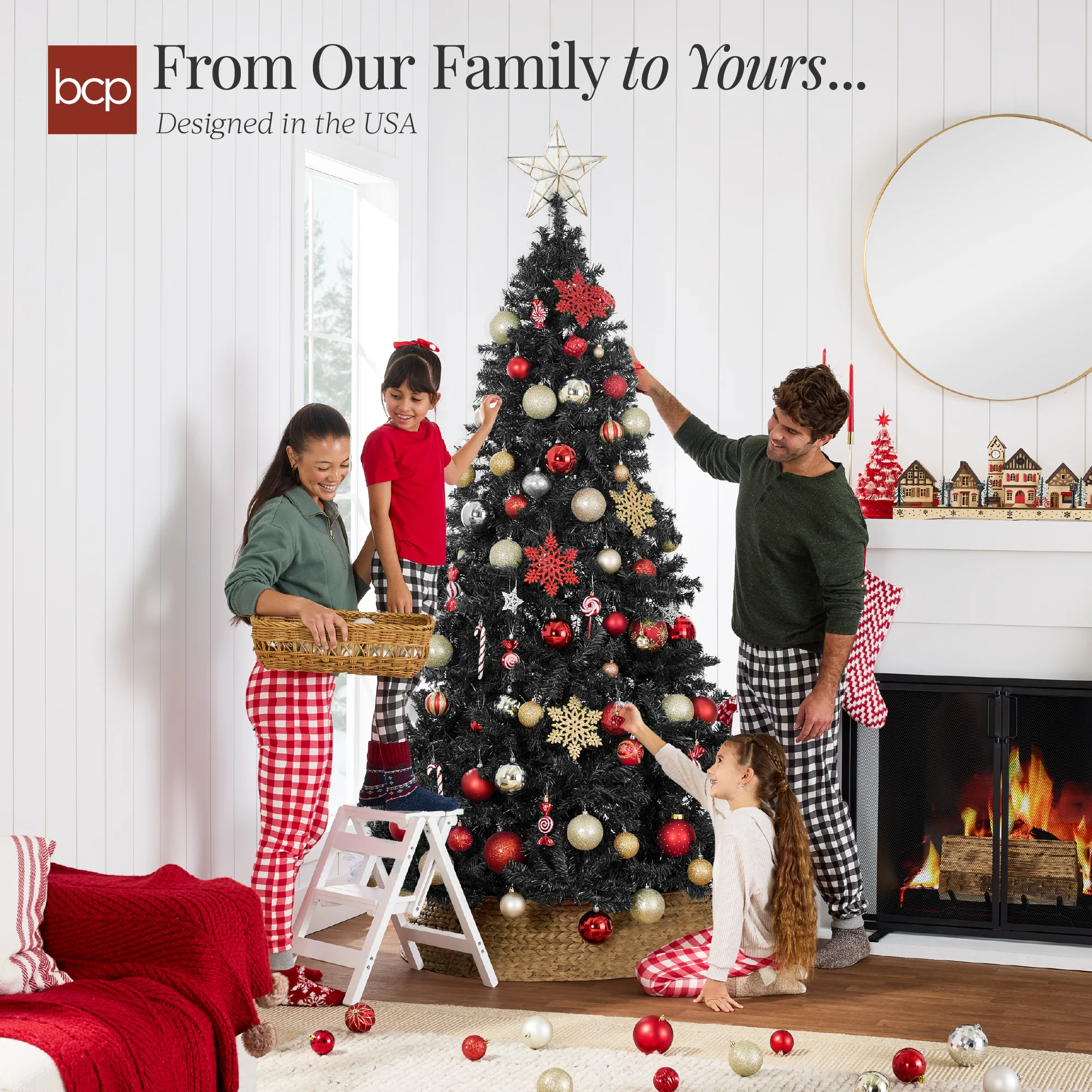 Artificial Black Christmas Tree, Unlit Pine Design w/Easy Assembly - Image 32