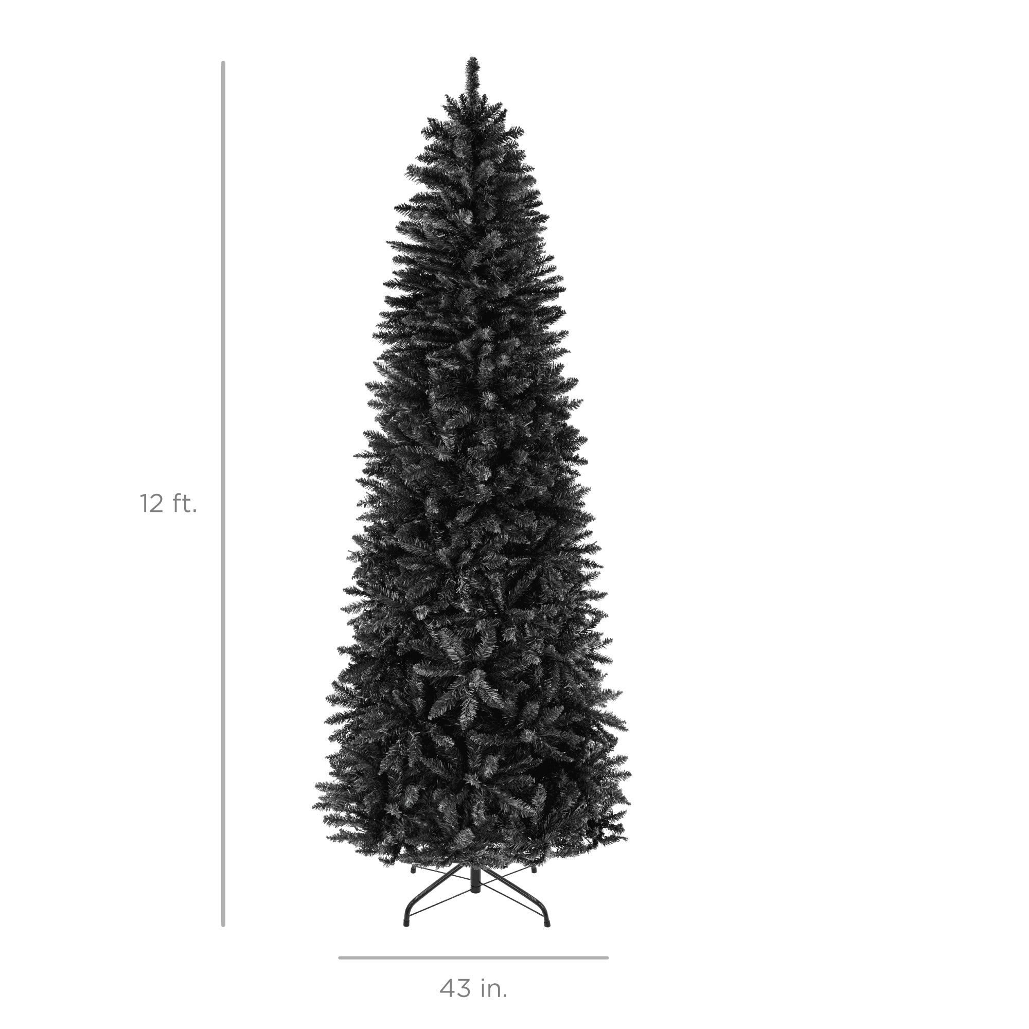 Black Artificial Pencil Holiday Christmas Tree - Image 16