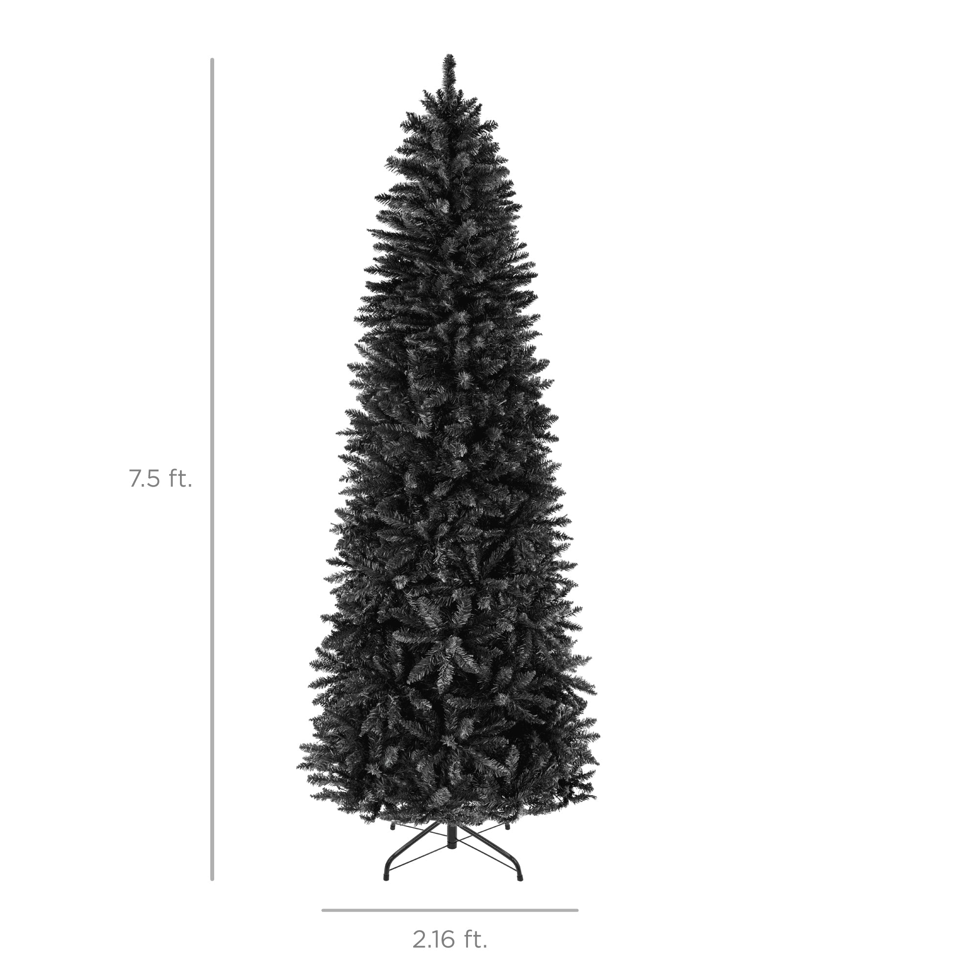 Black Artificial Pencil Holiday Christmas Tree - Image 9