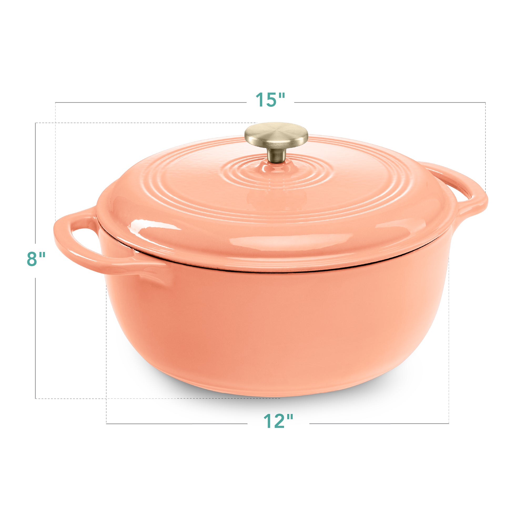 Cast-Iron Dutch Oven Kitchen Cookware w/ Enamel, Handles - 7.5qt - Image 21