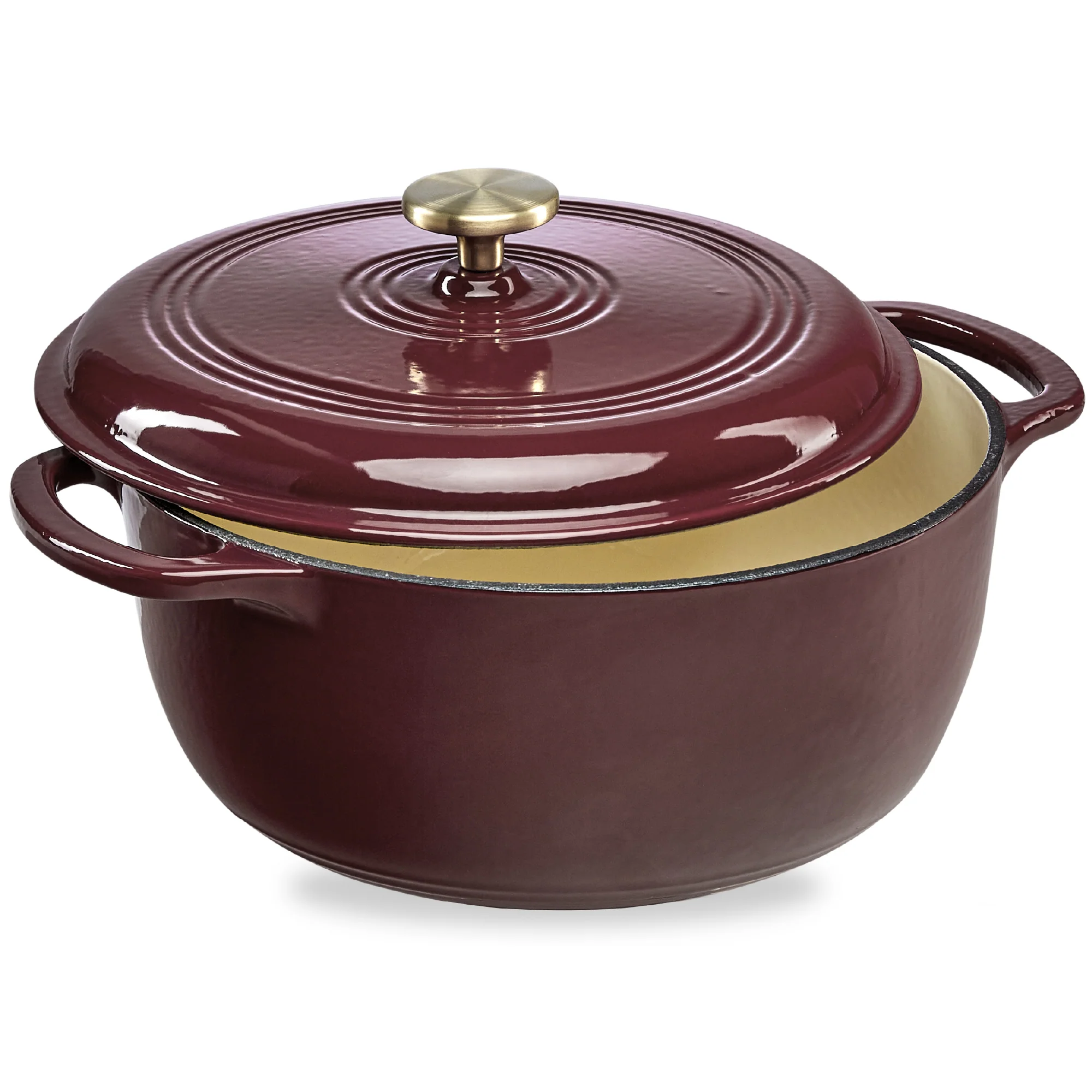 Cast-Iron Dutch Oven Kitchen Cookware w/ Enamel, Handles - 7.5qt - Image 36