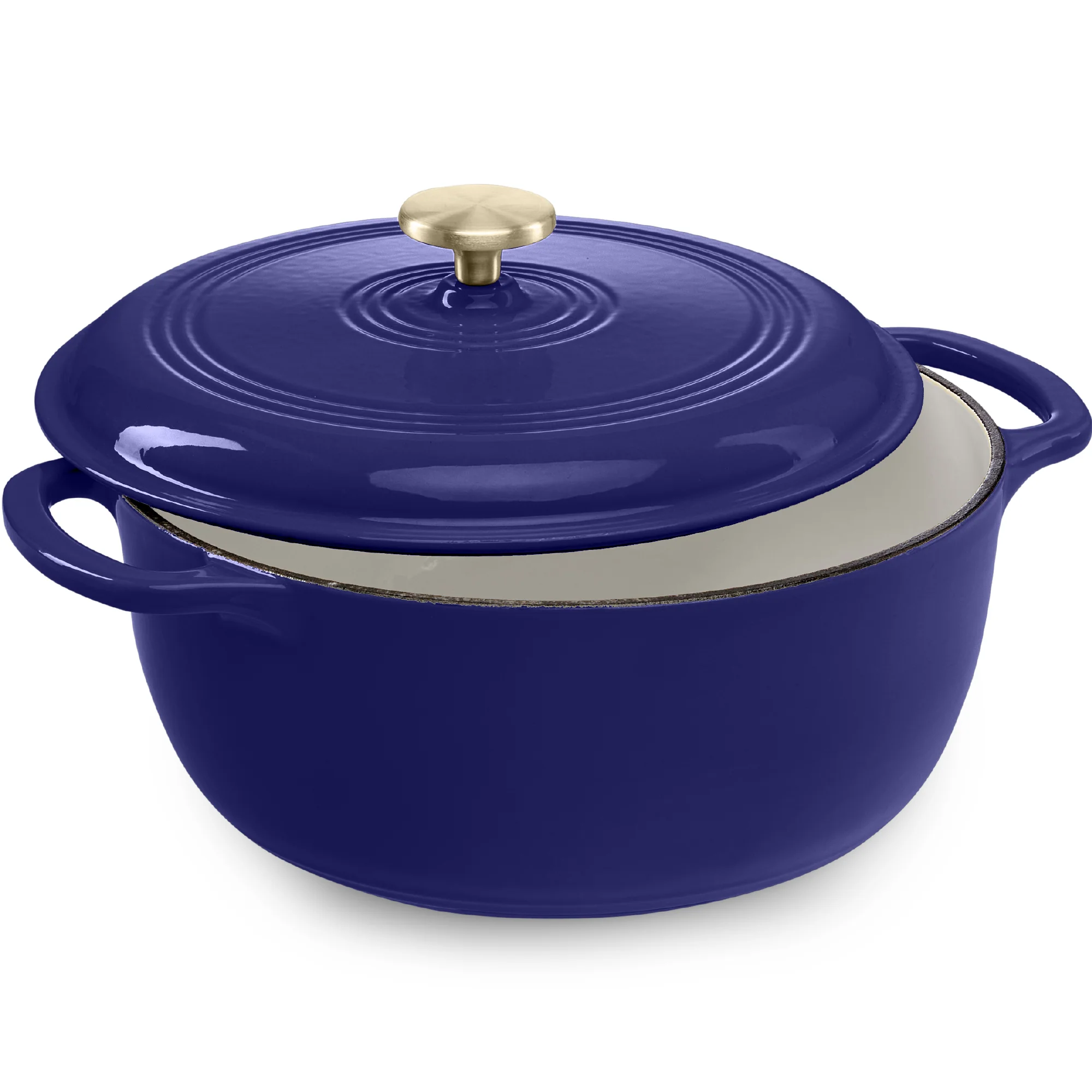Cast-Iron Dutch Oven Kitchen Cookware w/ Enamel, Handles - 7.5qt - Image 50