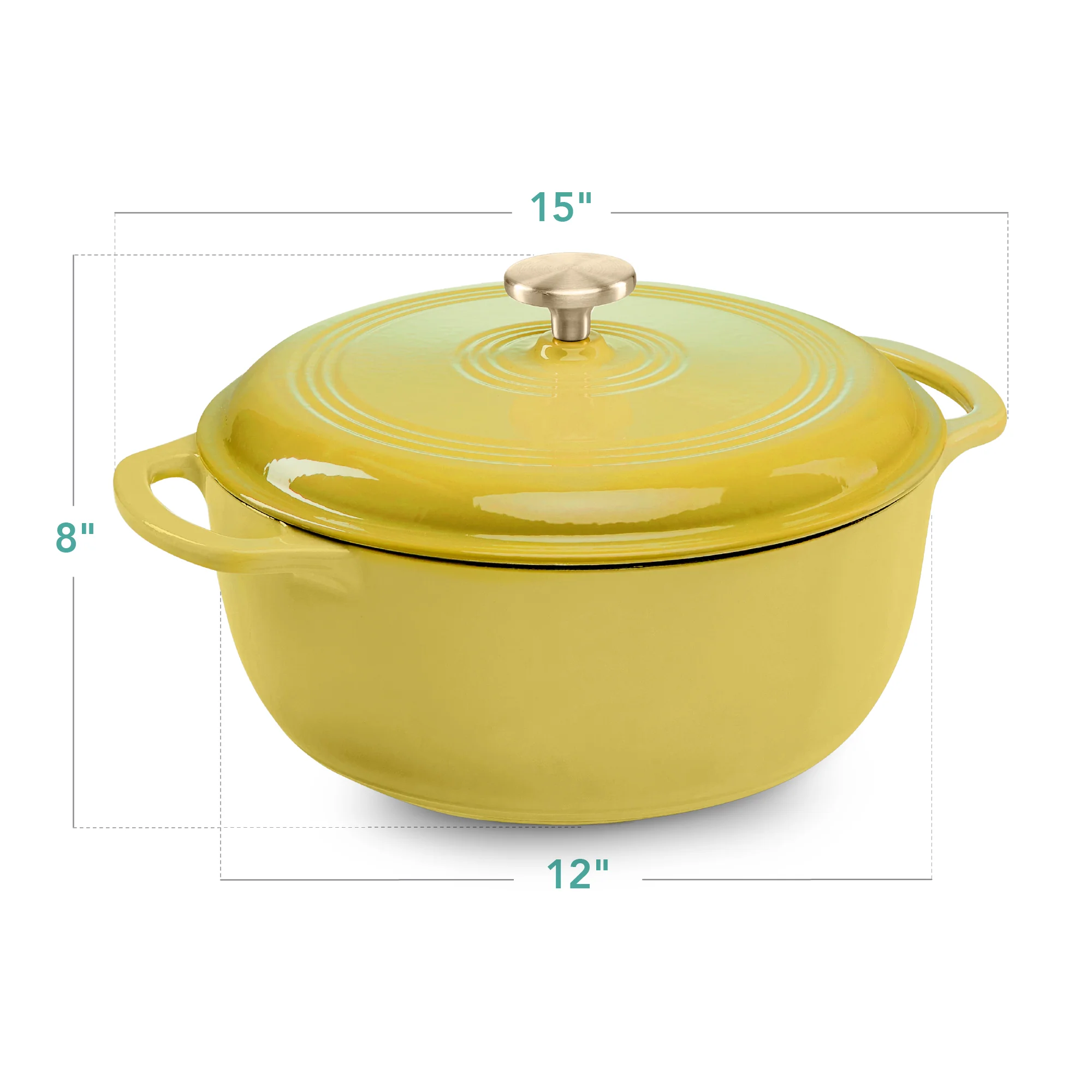 Cast-Iron Dutch Oven Kitchen Cookware w/ Enamel, Handles - 7.5qt - Image 70