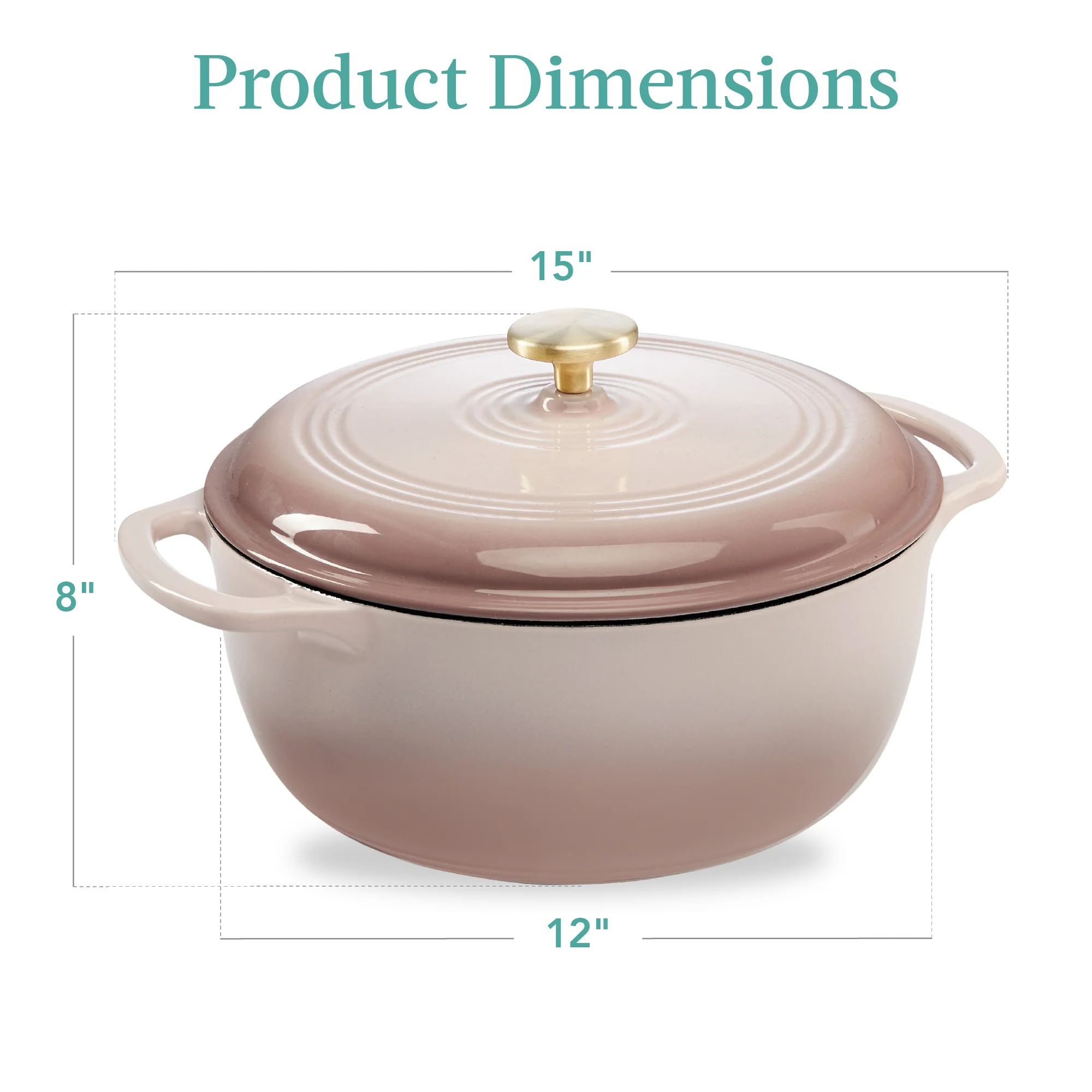 Cast-Iron Dutch Oven Kitchen Cookware w/ Enamel, Handles - 7.5qt - Image 77