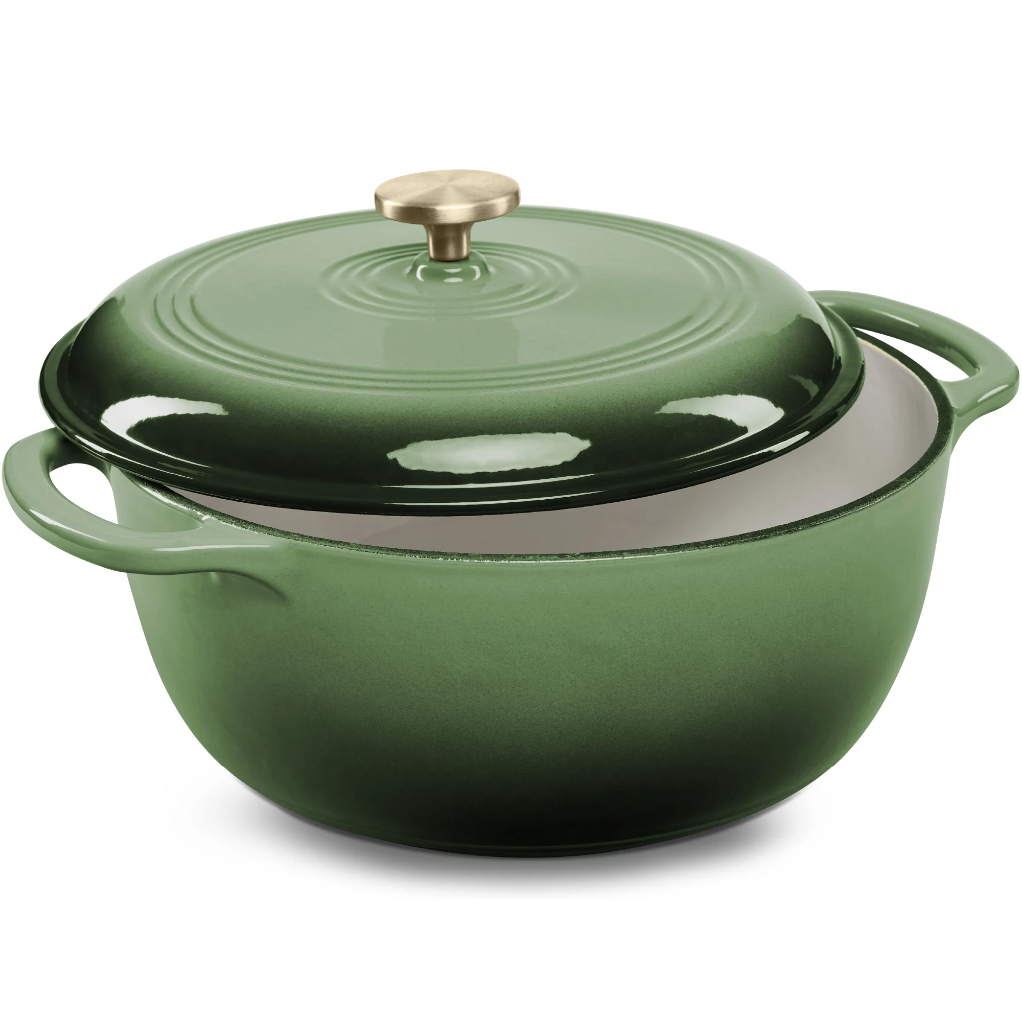 Cast-Iron Dutch Oven Kitchen Cookware w/ Enamel, Handles - 7.5qt - Image 85
