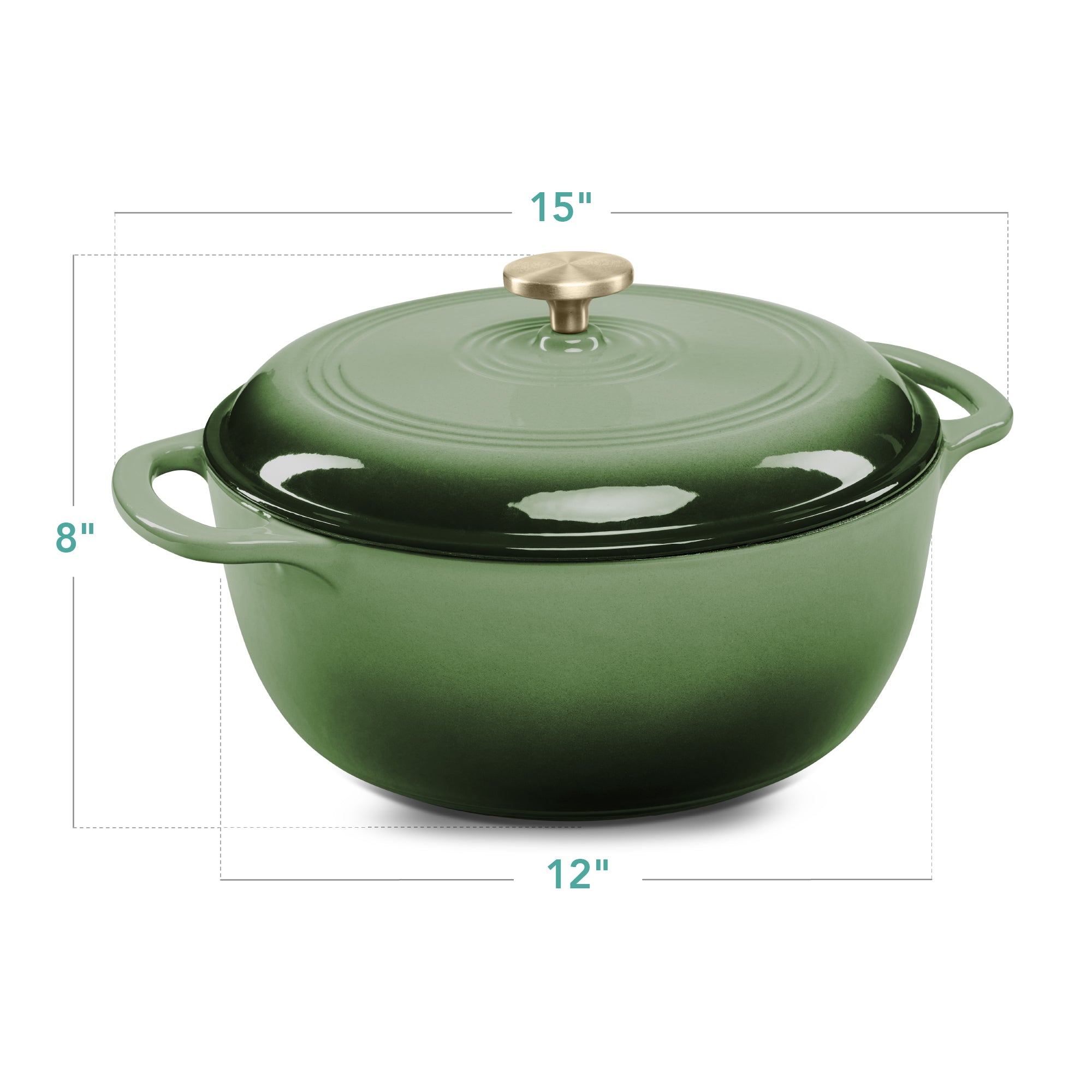 Cast-Iron Dutch Oven Kitchen Cookware w/ Enamel, Handles - 7.5qt - Image 91