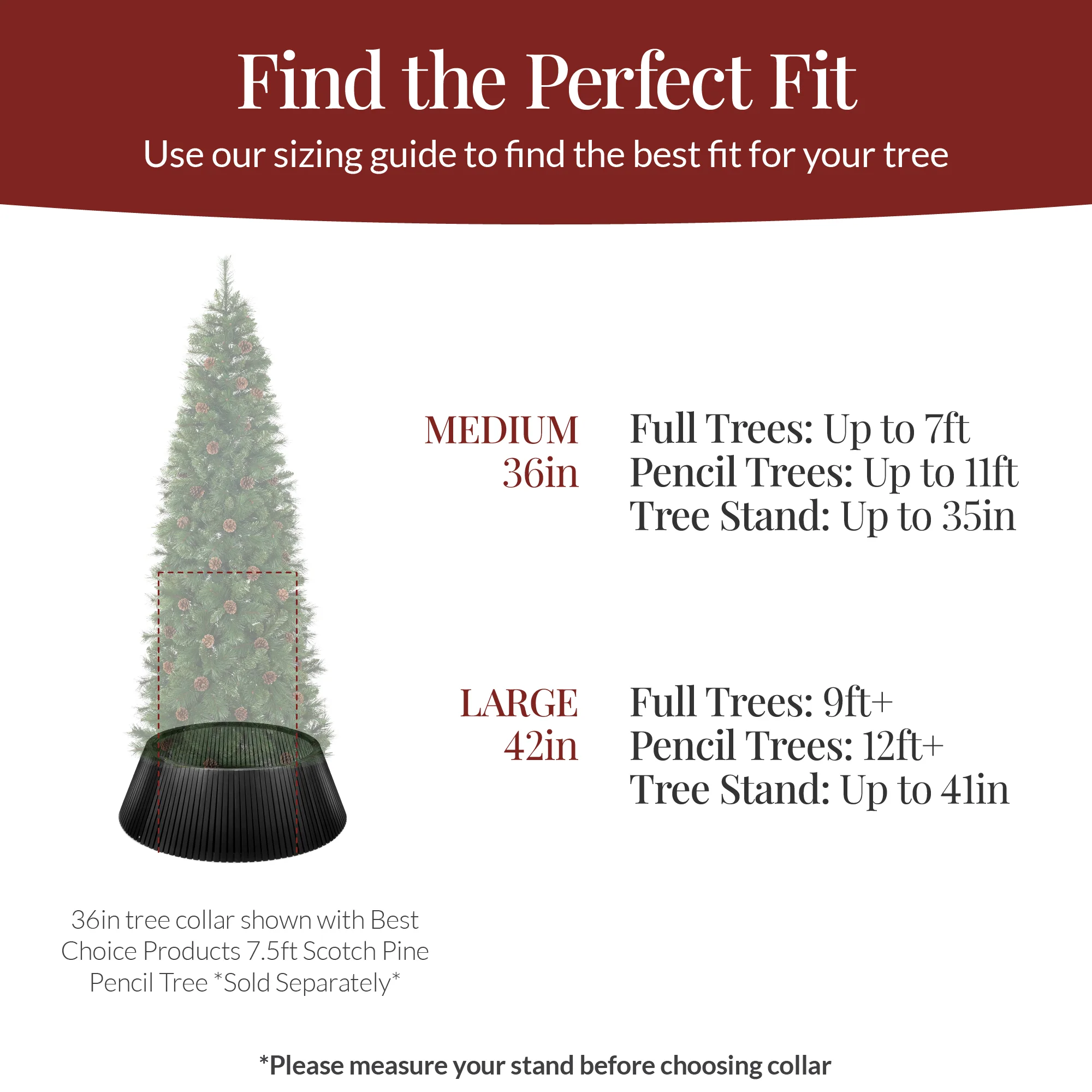 Christmas Tree Collar, Solid Wood Slatted Tree Accessory - 42in - Image 12