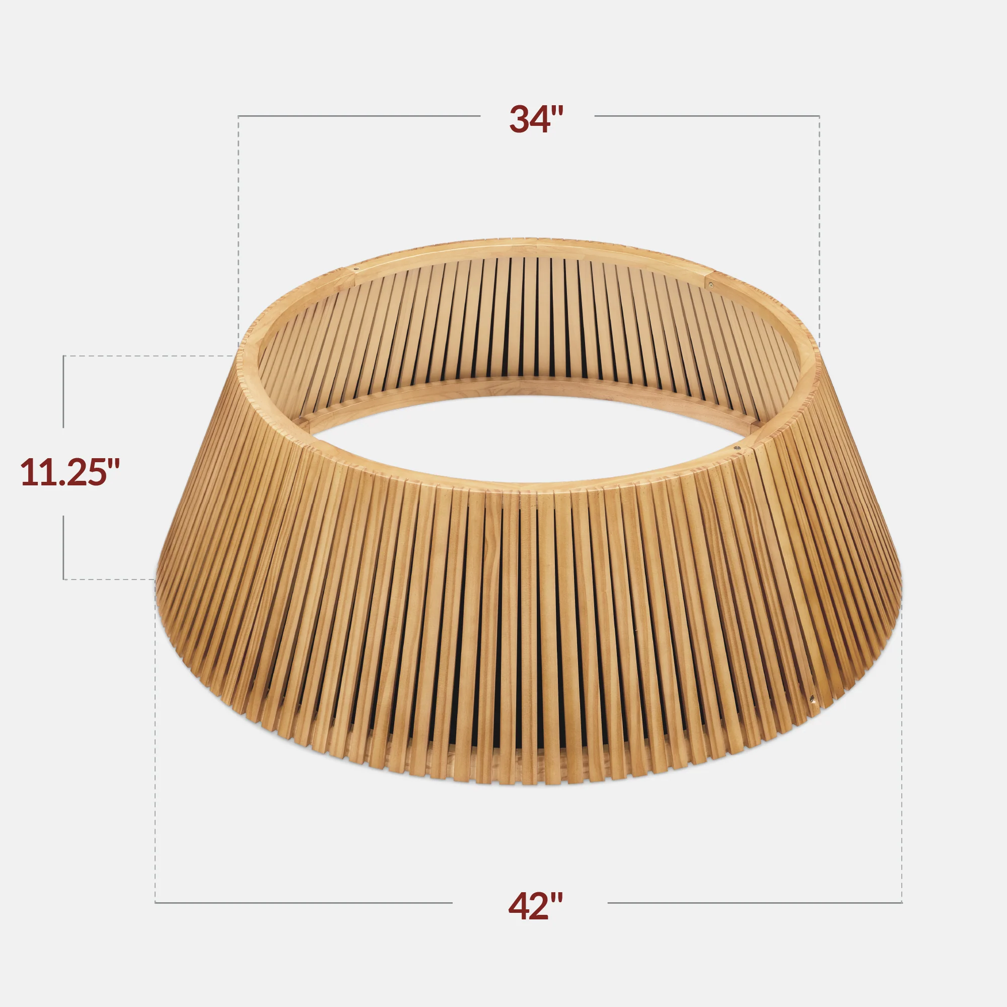 Christmas Tree Collar, Solid Wood Slatted Tree Accessory - 42in - Image 18