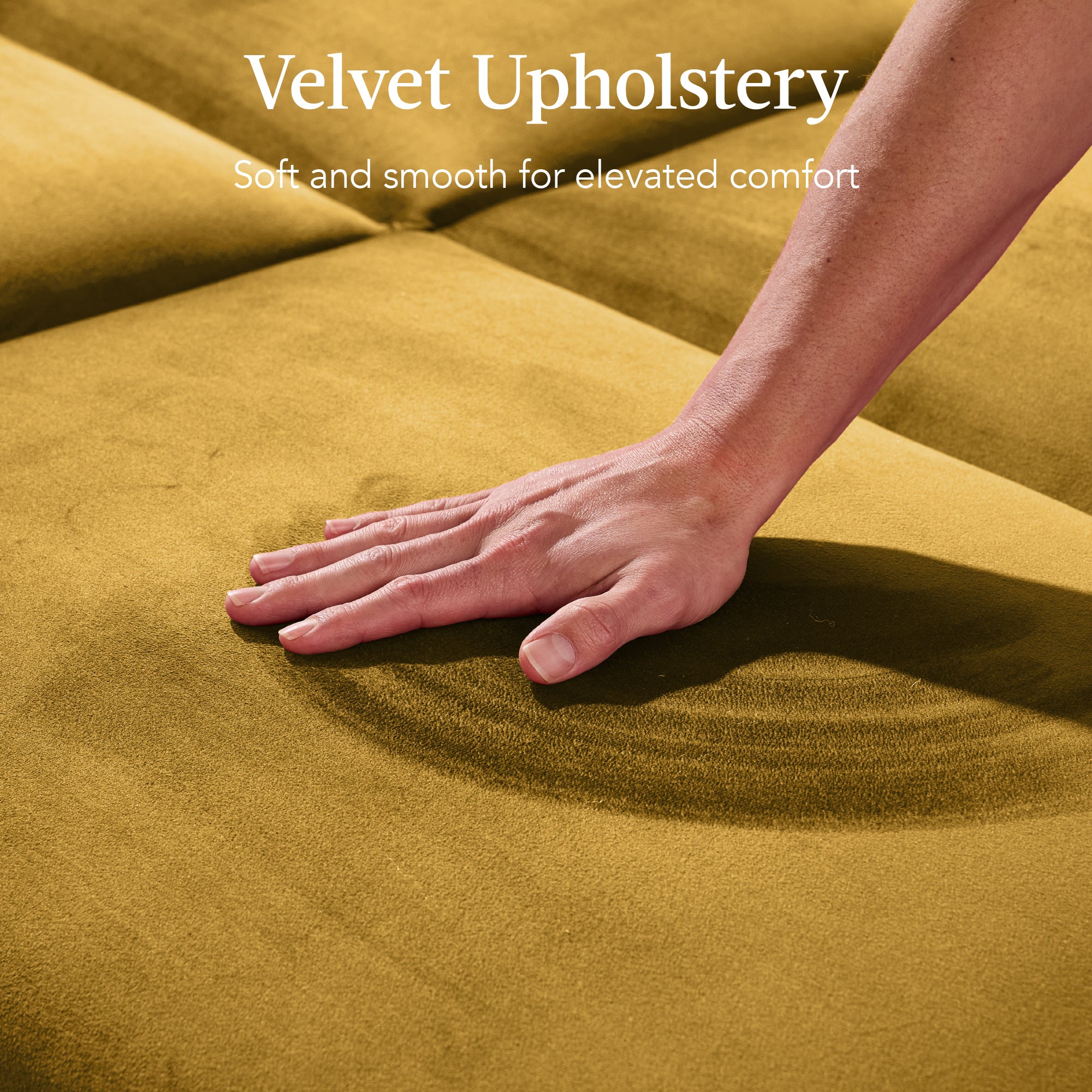 Curved Convertible Futon, Velvet Fabric Split-Back Sleeper Bed - Image 15