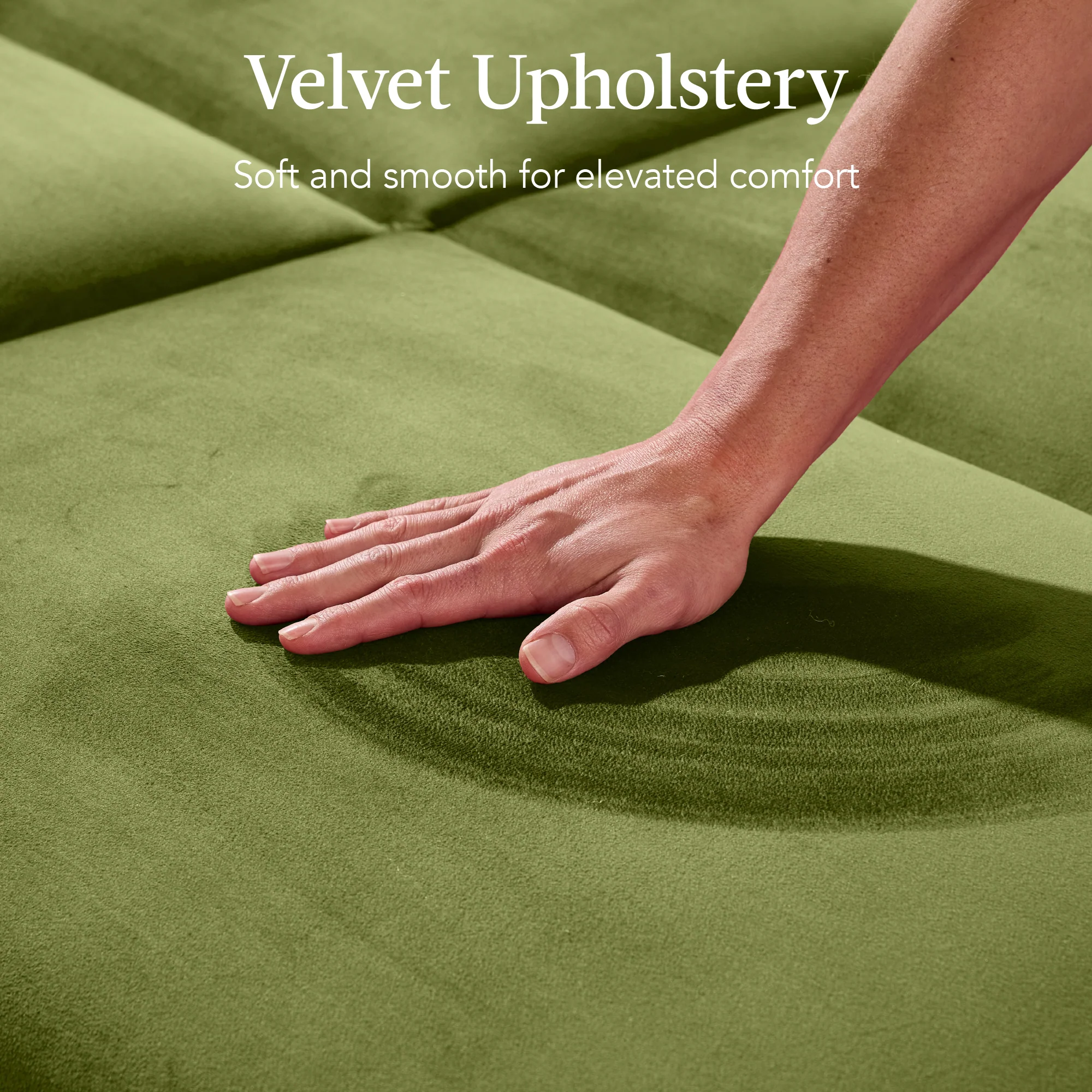 Curved Convertible Futon, Velvet Fabric Split-Back Sleeper Bed - Image 60