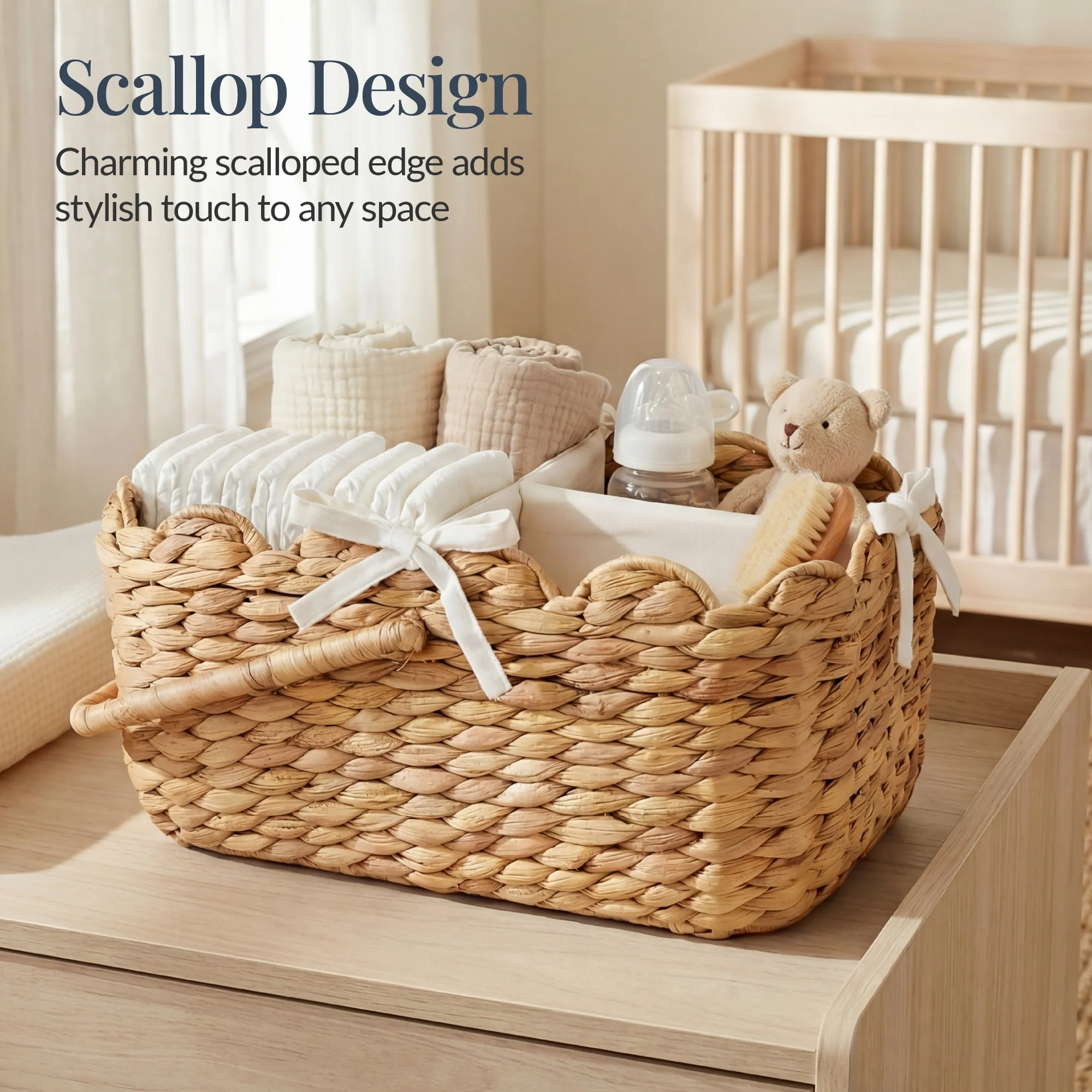 Diaper Caddy Organizer for Baby w/ Removable Divider & Handles - Image 3