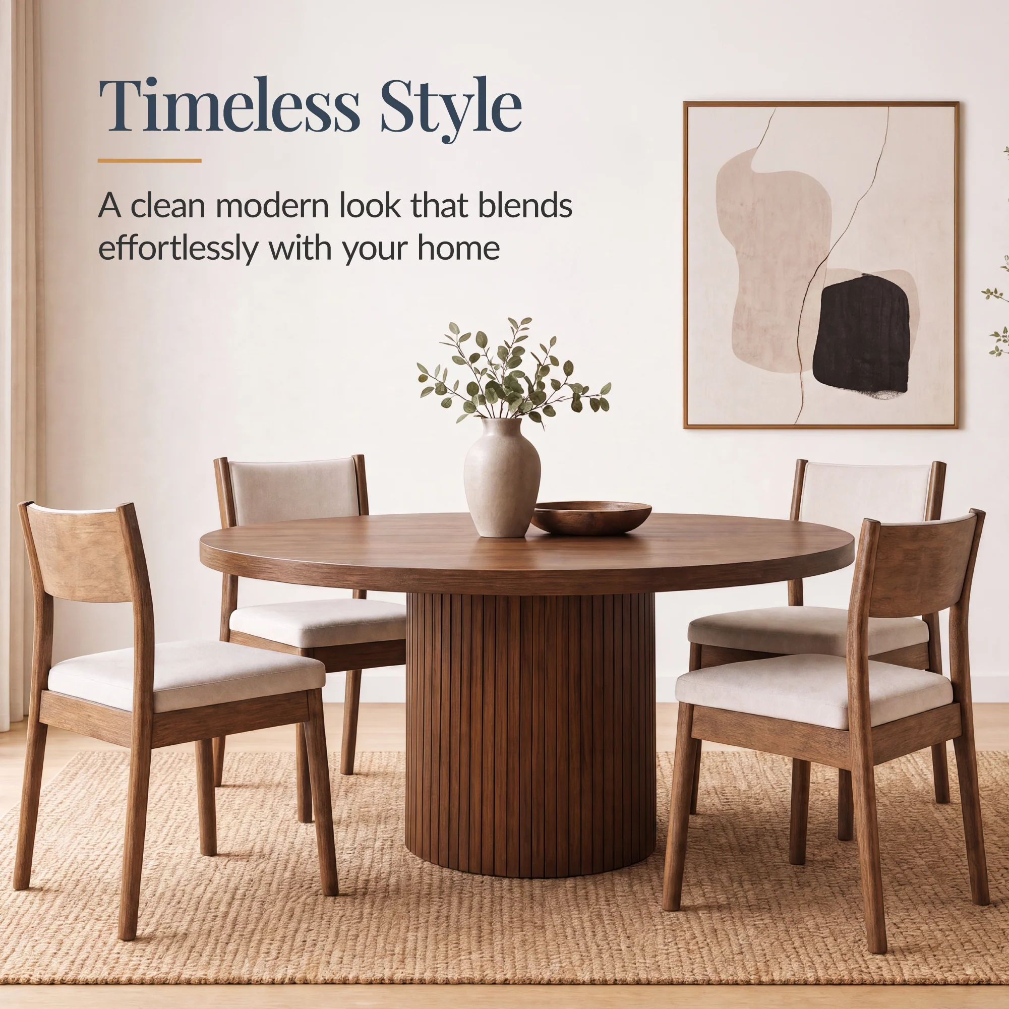 Dining Chairs Set of 2, Modern Solid Wood & Upholstered Dining Chairs - Image 4
