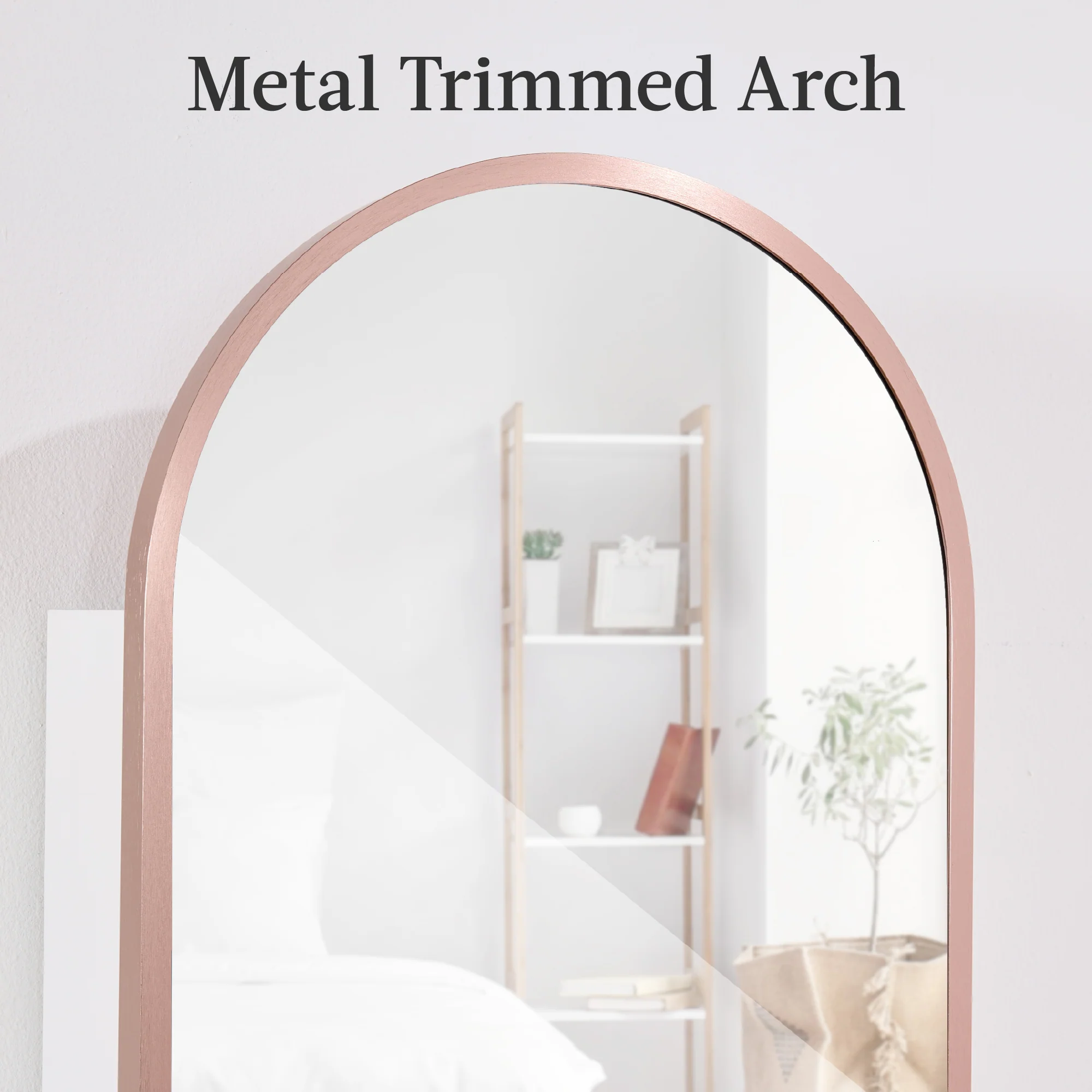 Door/Wall Mounted Arch Mirror Jewelry Armoire, w/ Metal Frame, Built-In Lock - Image 11