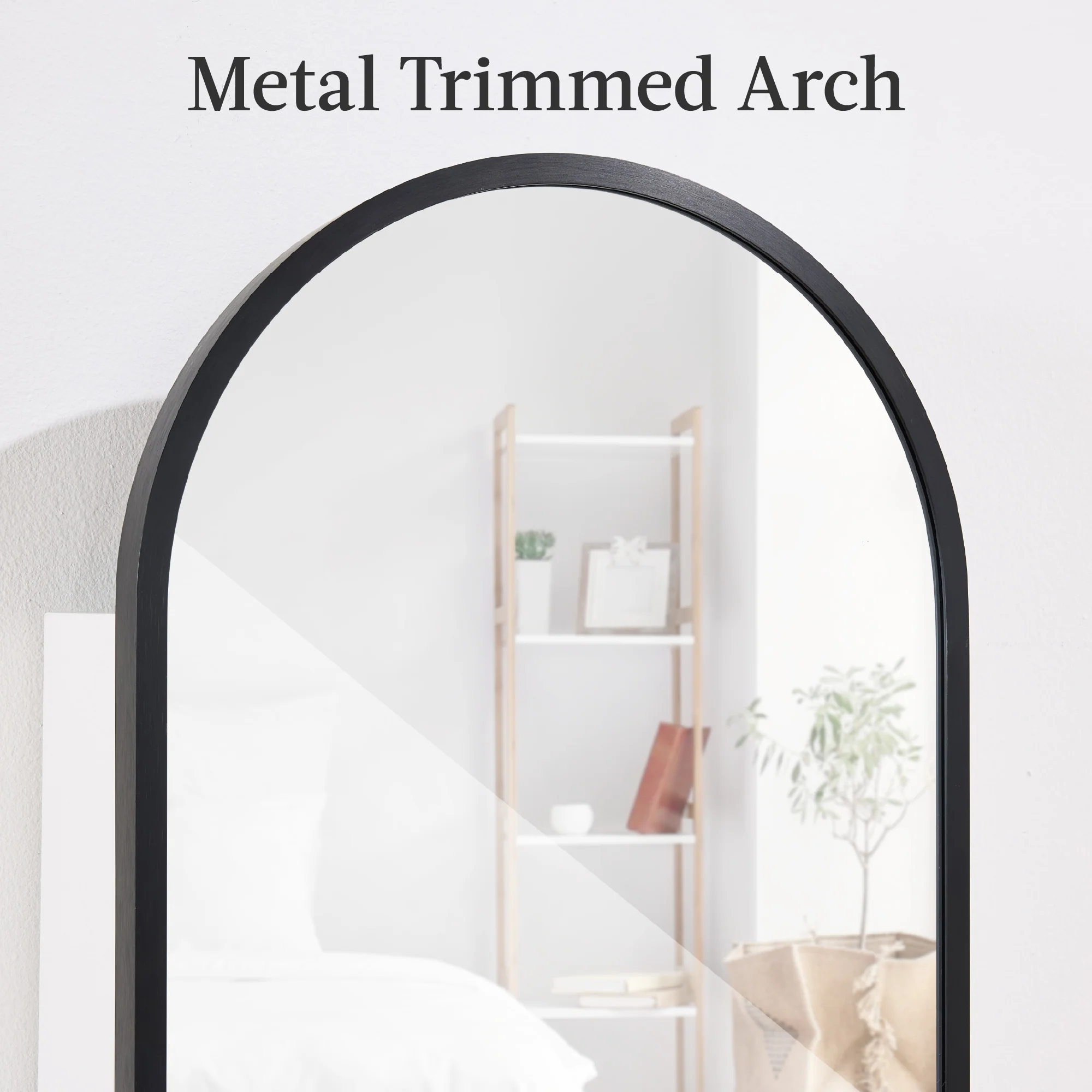 Door/Wall Mounted Arch Mirror Jewelry Armoire, w/ Metal Frame, Built-In Lock - Image 27