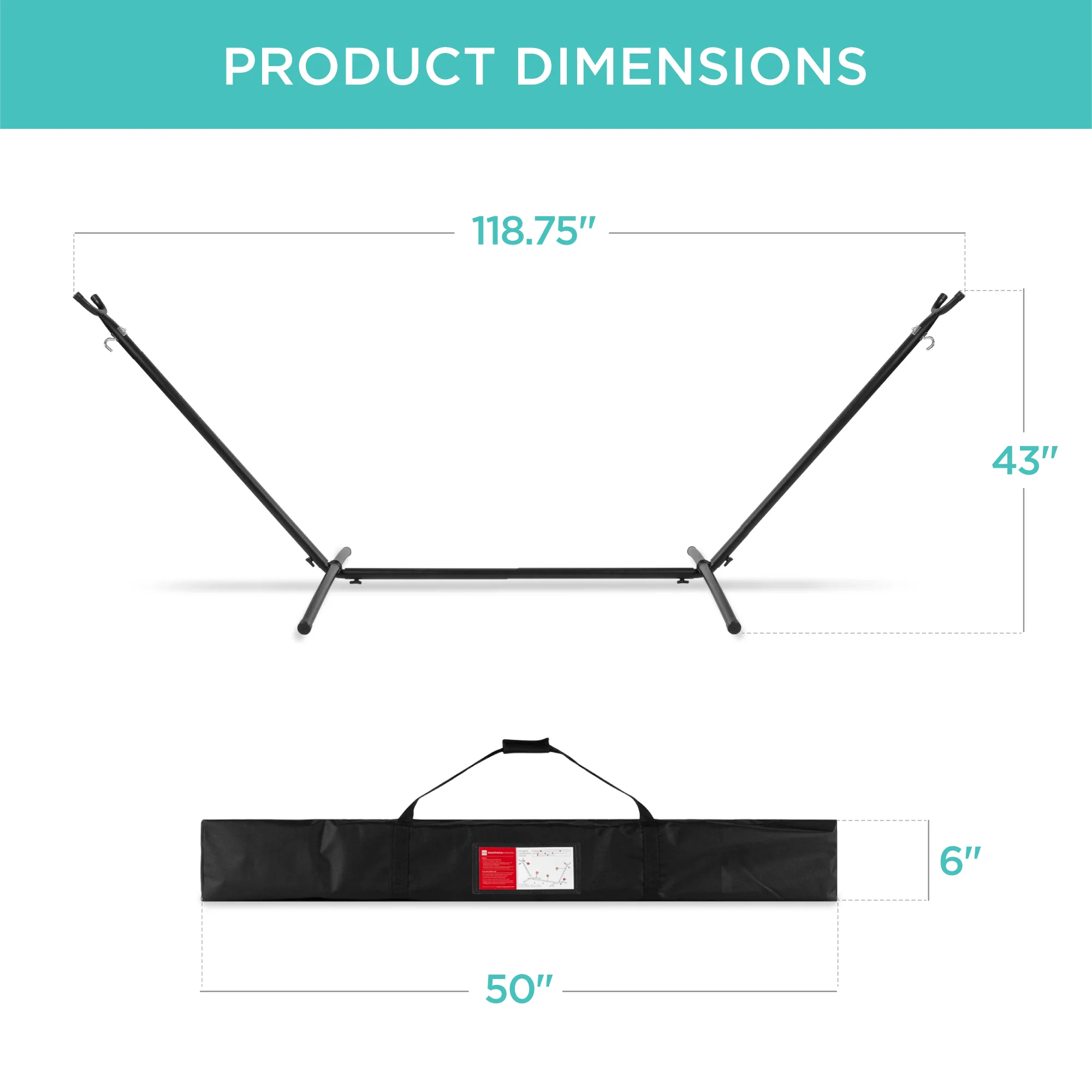 2-Person Brazilian-Style Double Hammock w/ Carrying Bag and Steel Stand - Image 12