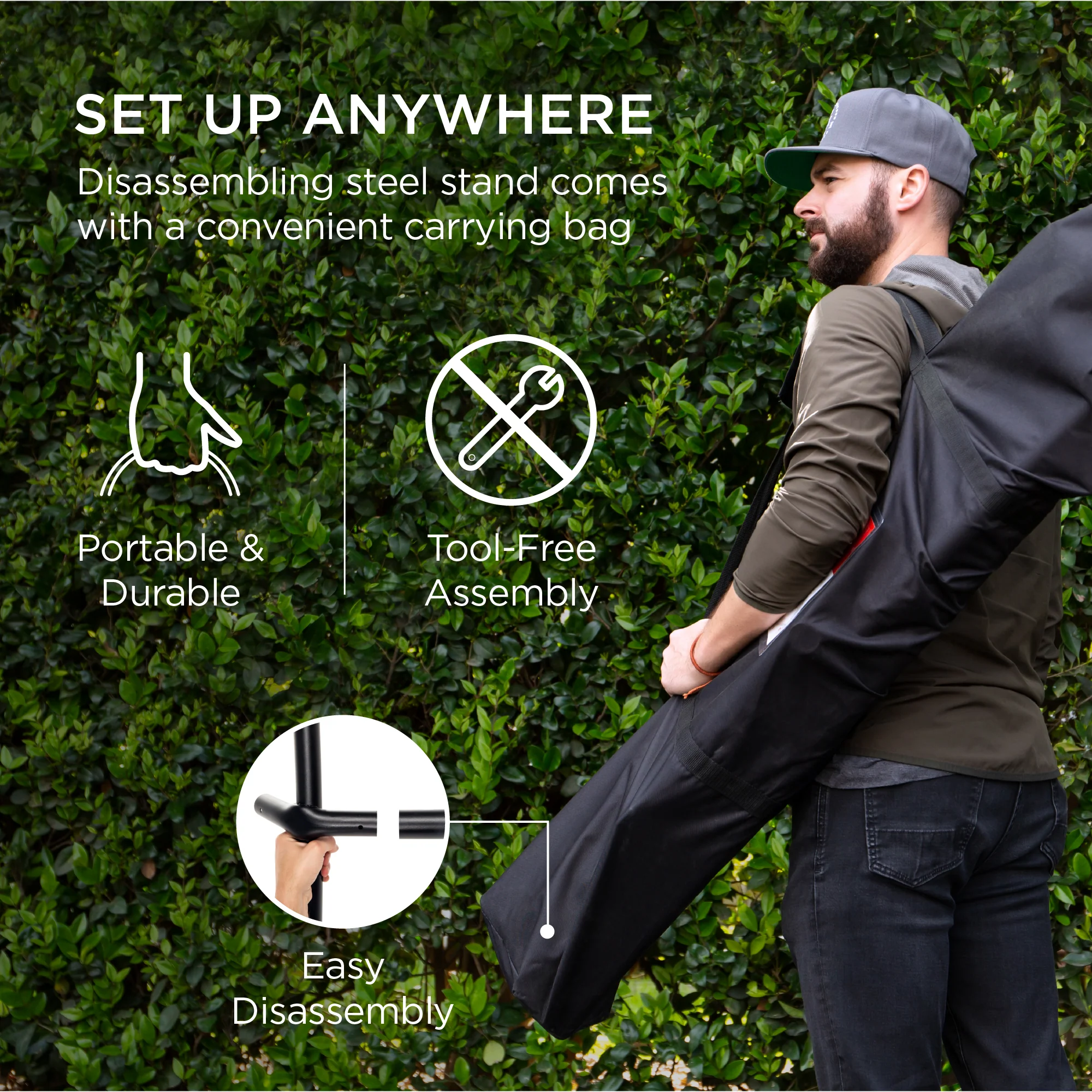 2-Person Brazilian-Style Double Hammock w/ Carrying Bag and Steel Stand - Image 20