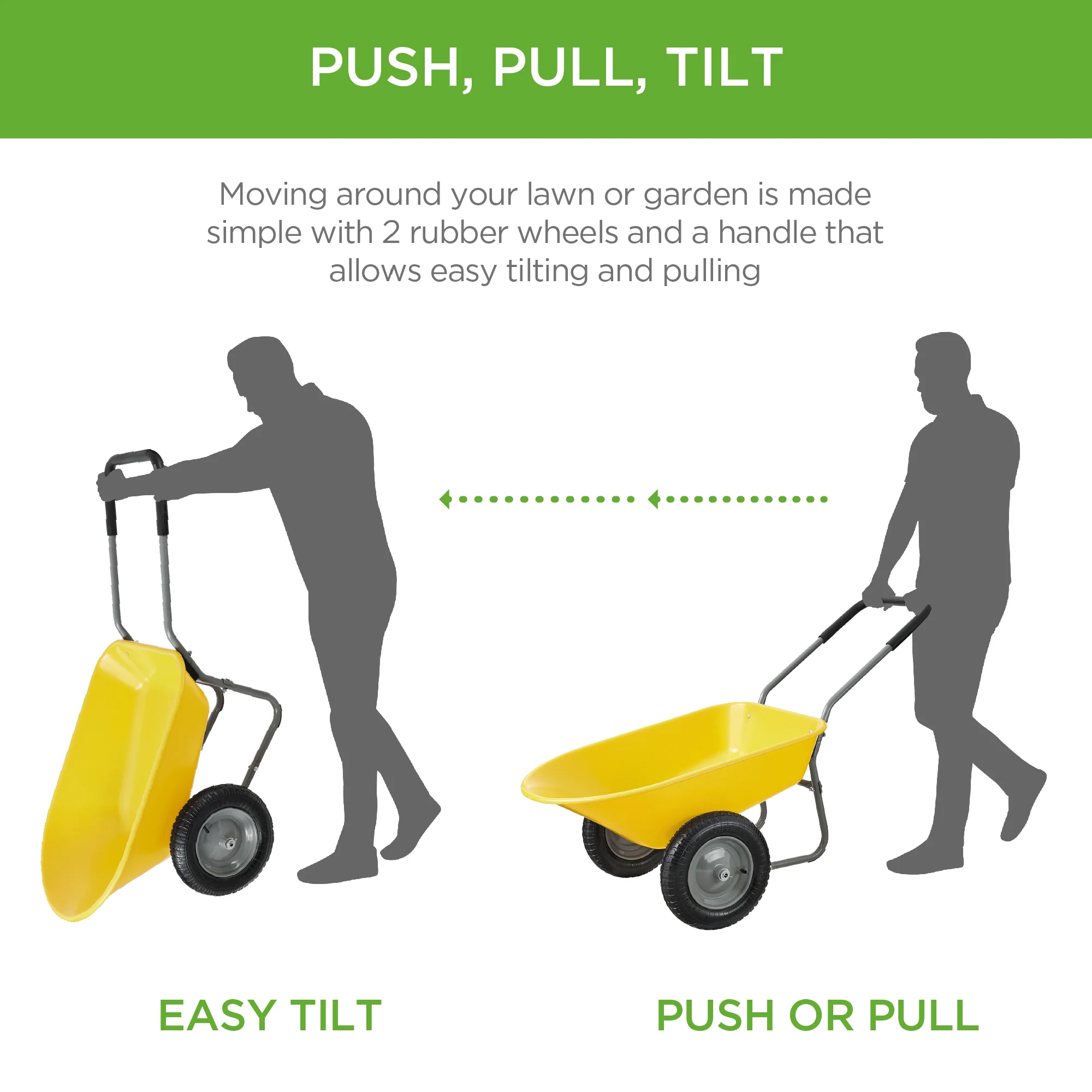 Dual-Wheel Wheelbarrow Garden Cart - Image 11
