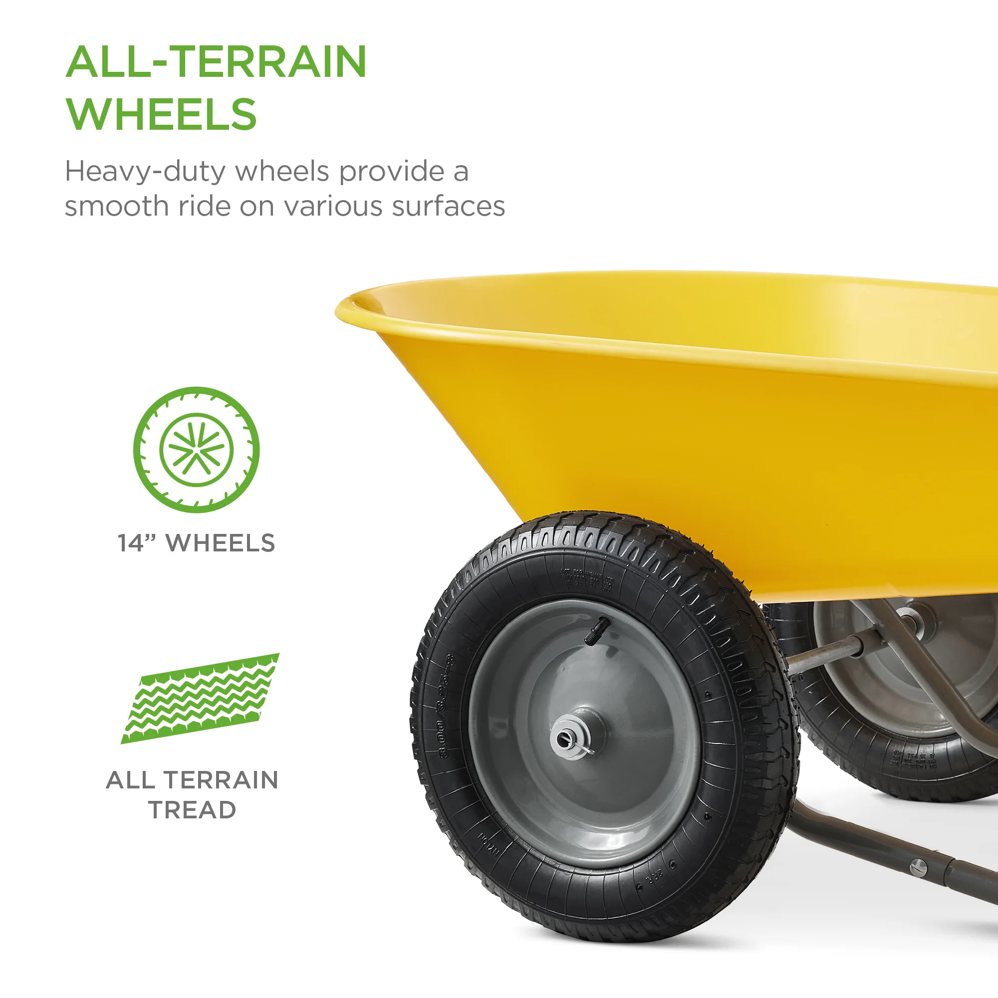Dual-Wheel Wheelbarrow Garden Cart - Image 14