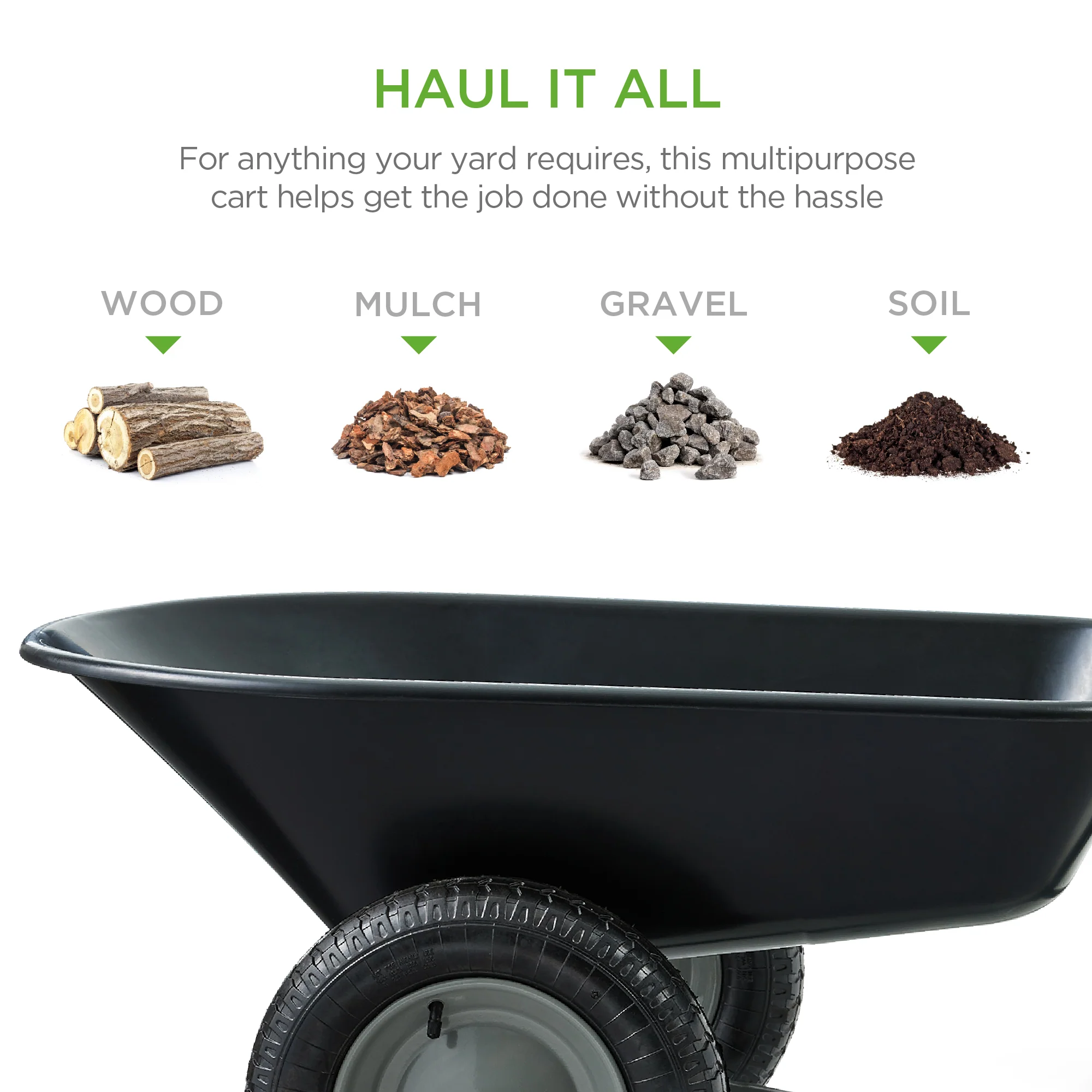 Dual-Wheel Wheelbarrow Garden Cart - Image 16