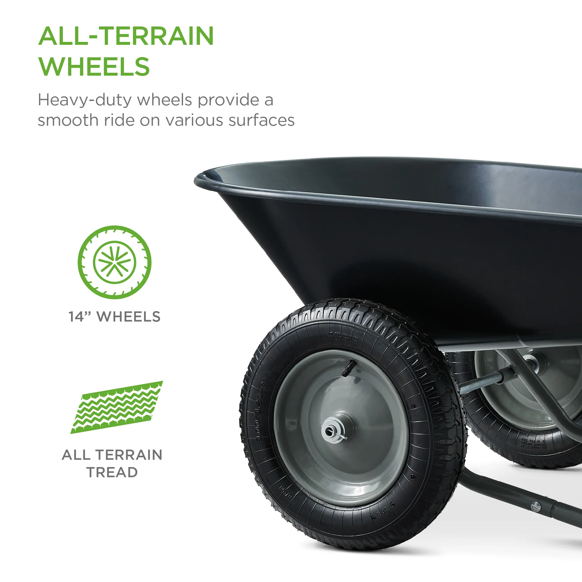 Dual-Wheel Wheelbarrow Garden Cart - Image 21