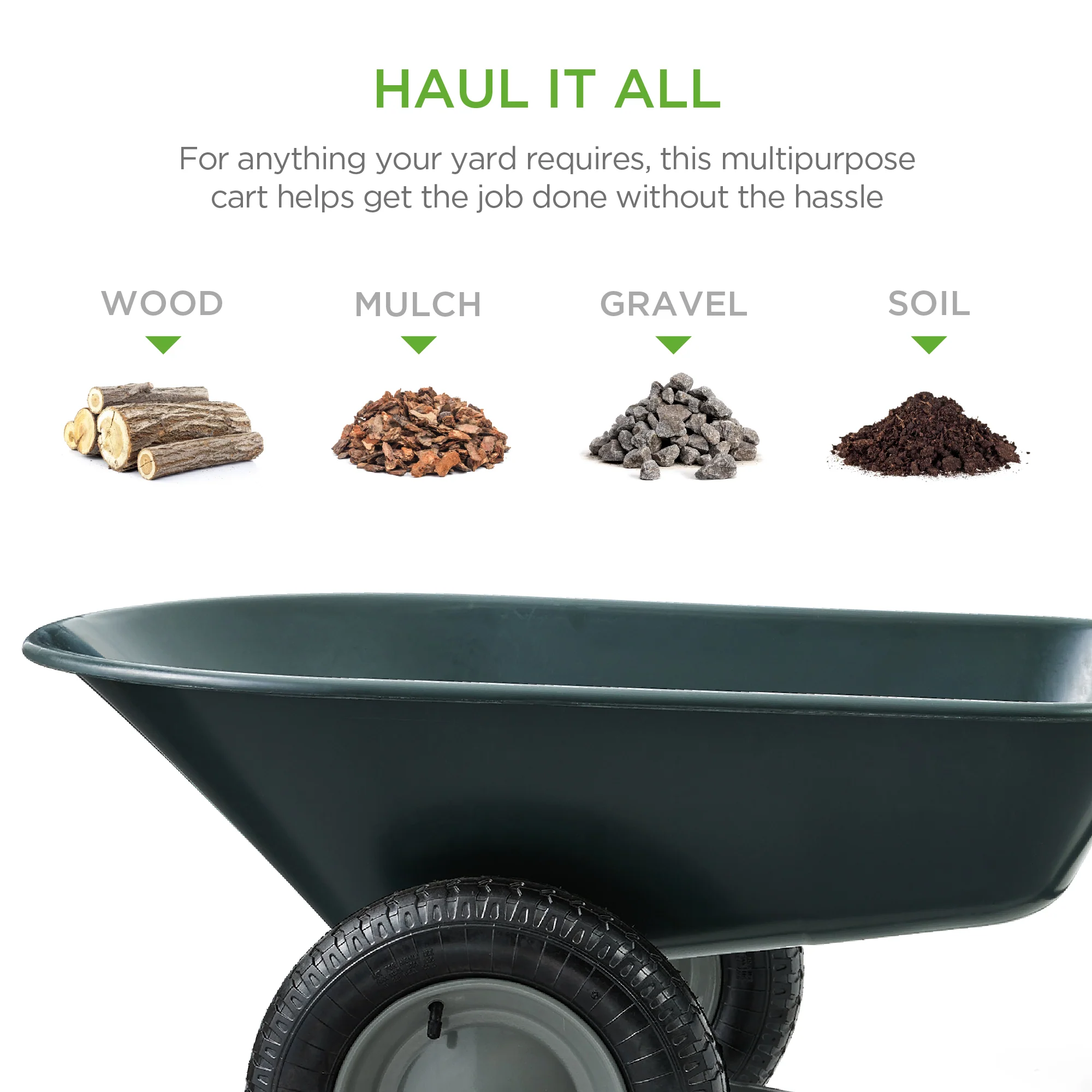 Dual-Wheel Wheelbarrow Garden Cart - Image 30