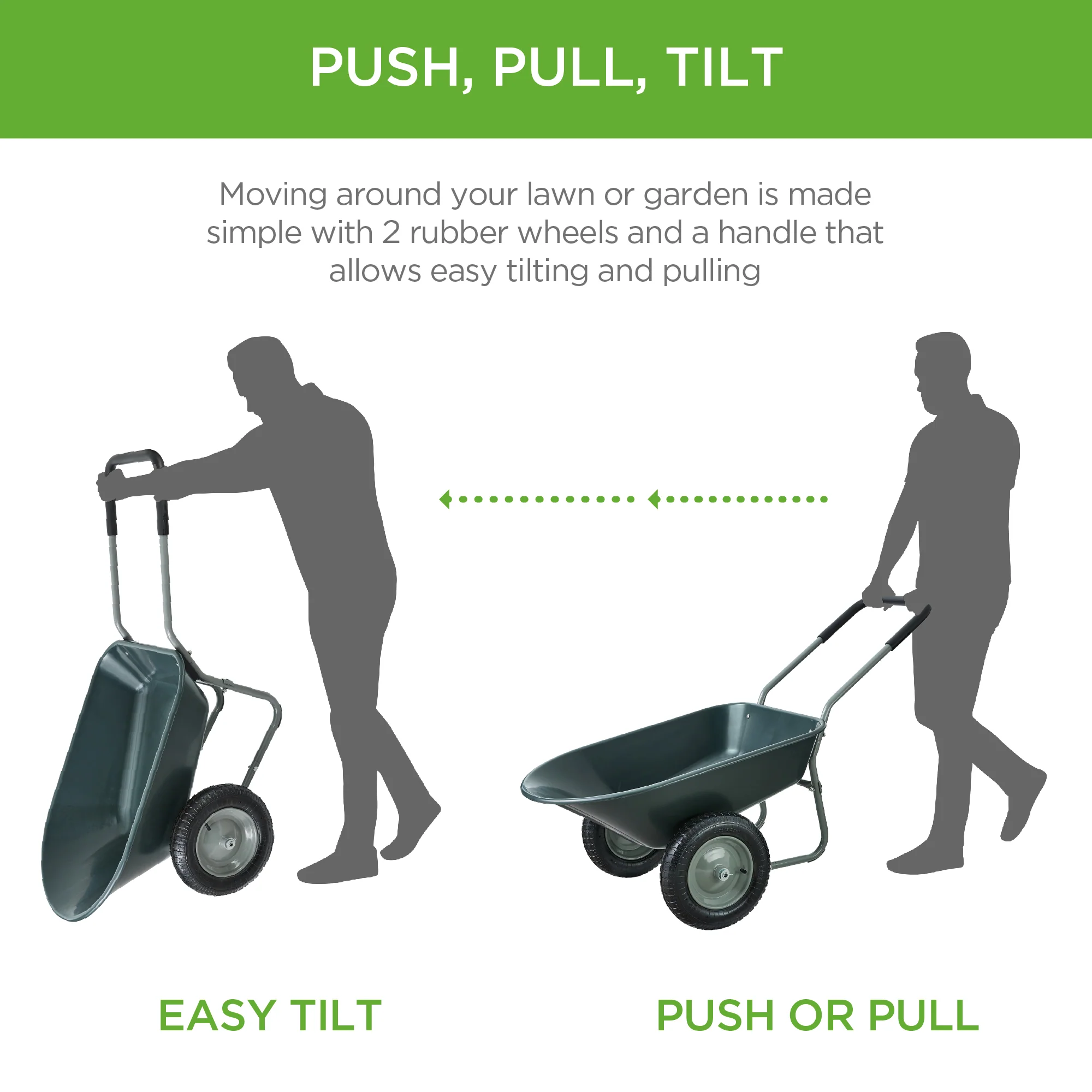 Dual-Wheel Wheelbarrow Garden Cart - Image 32