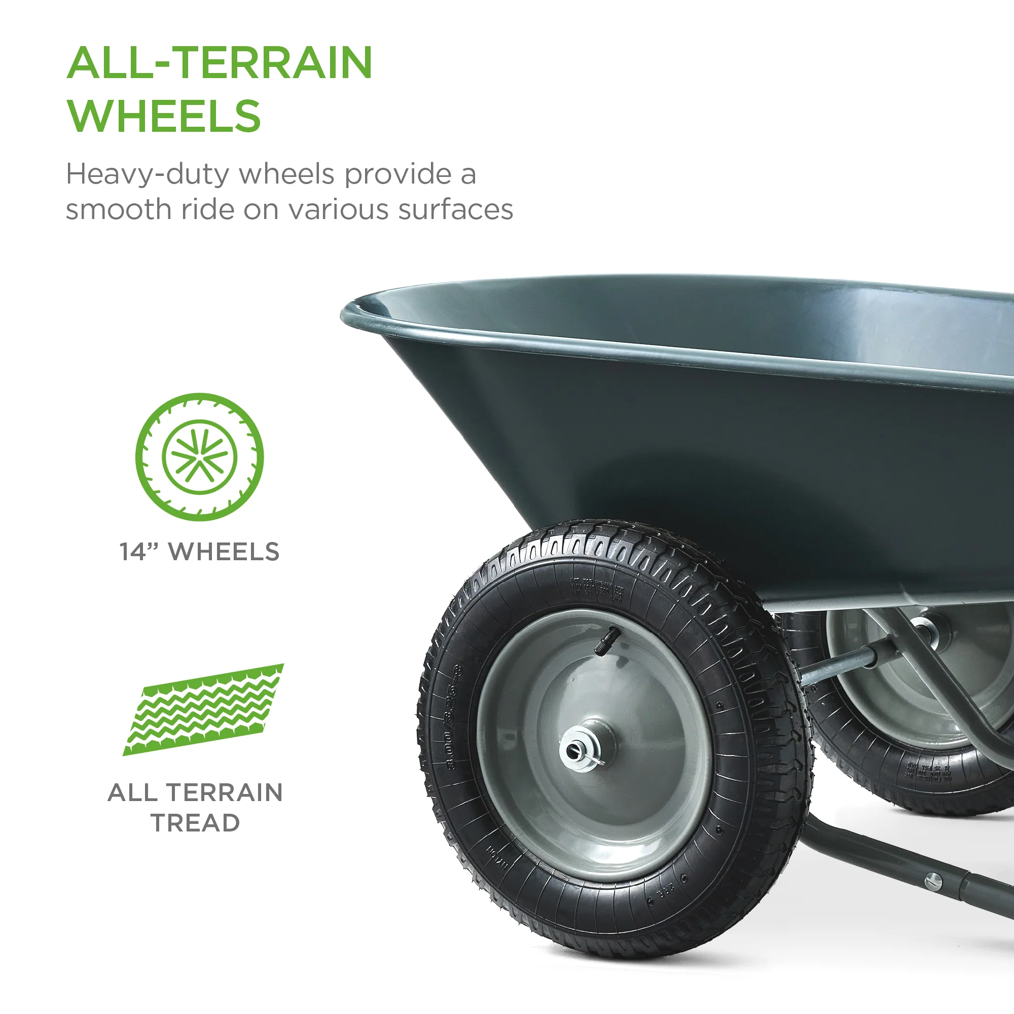 Dual-Wheel Wheelbarrow Garden Cart - Image 35