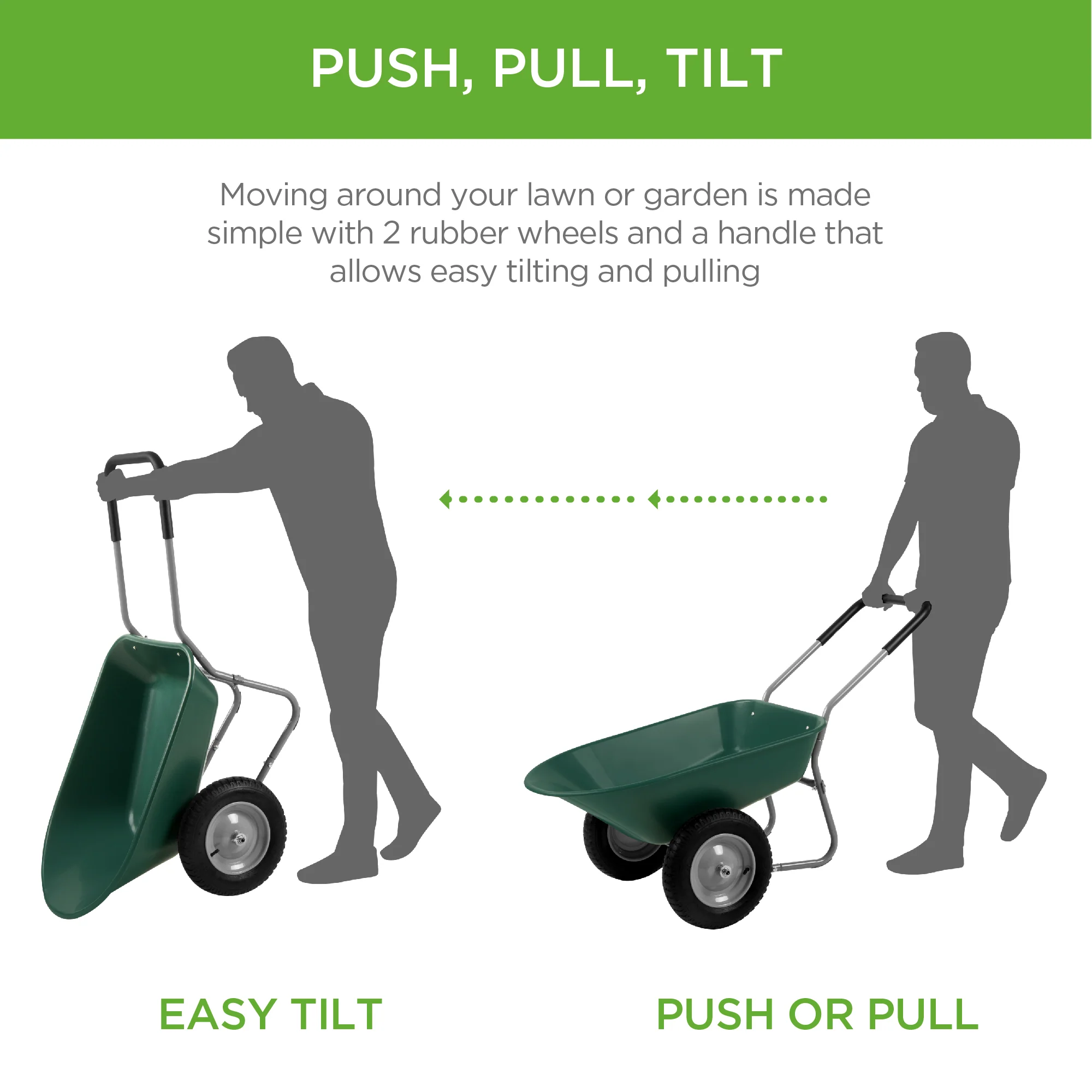 Dual-Wheel Wheelbarrow Garden Cart - Image 39