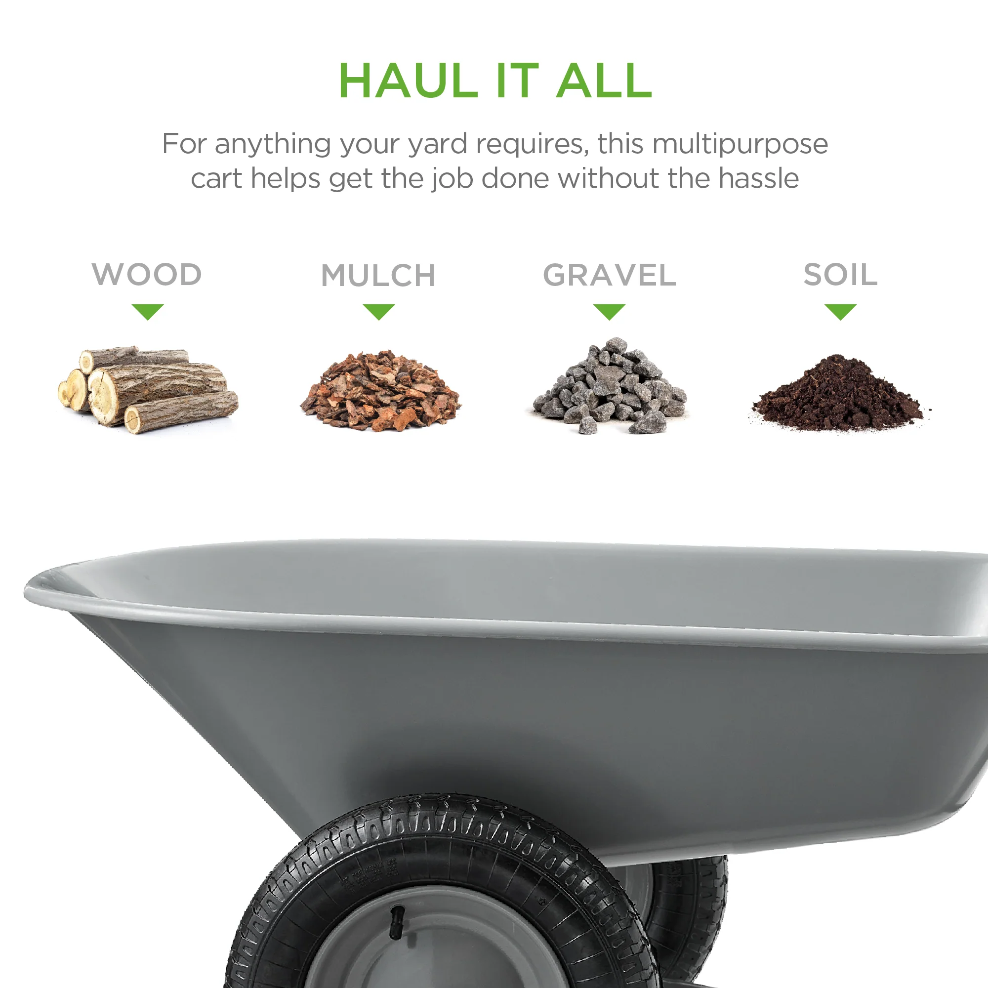 Dual-Wheel Wheelbarrow Garden Cart - Image 44