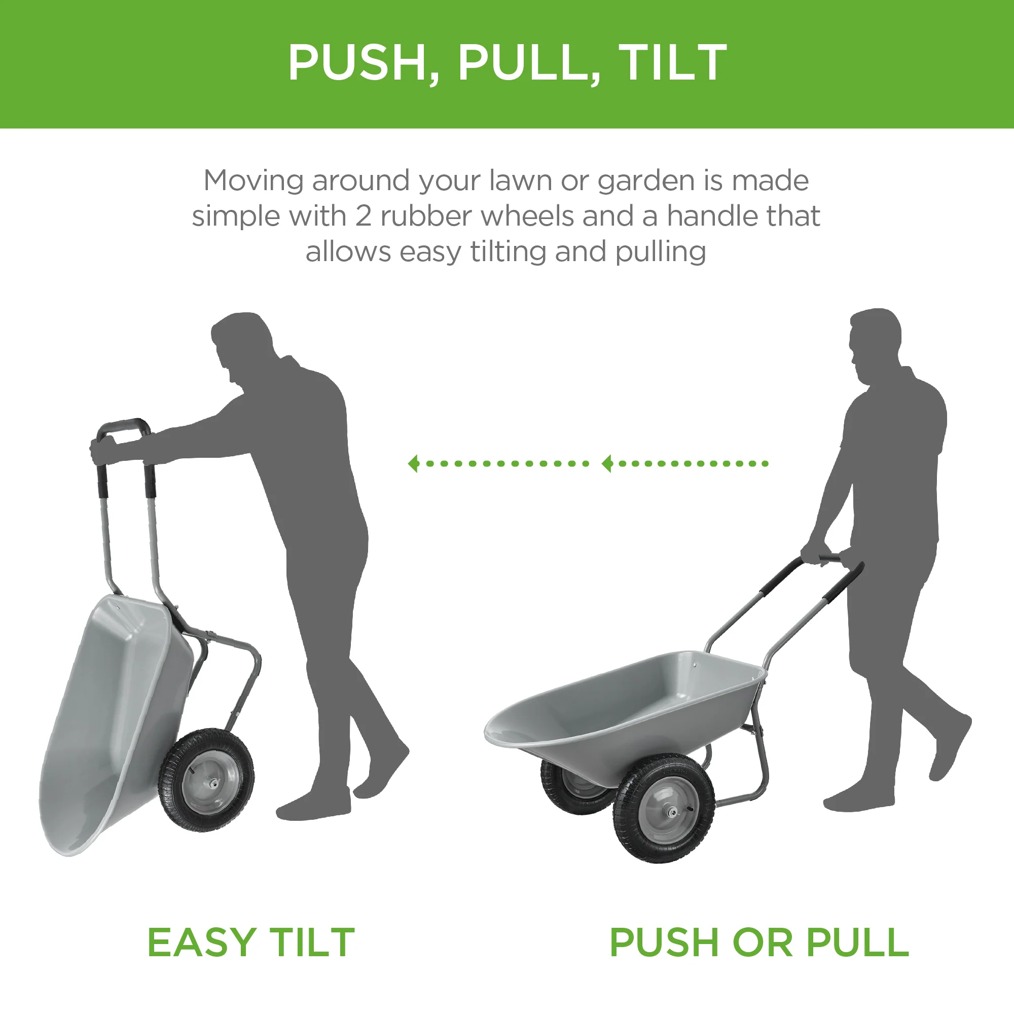 Dual-Wheel Wheelbarrow Garden Cart - Image 46