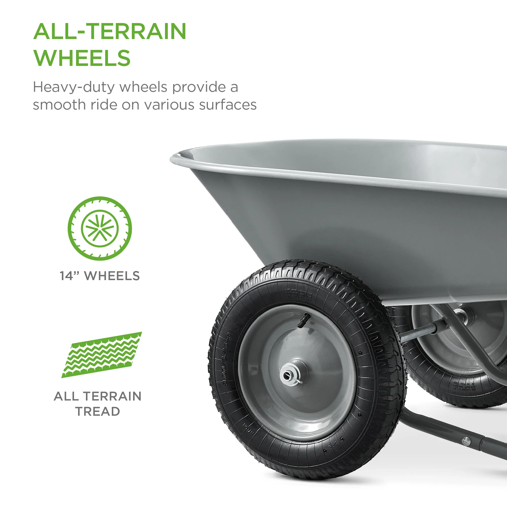 Dual-Wheel Wheelbarrow Garden Cart - Image 49
