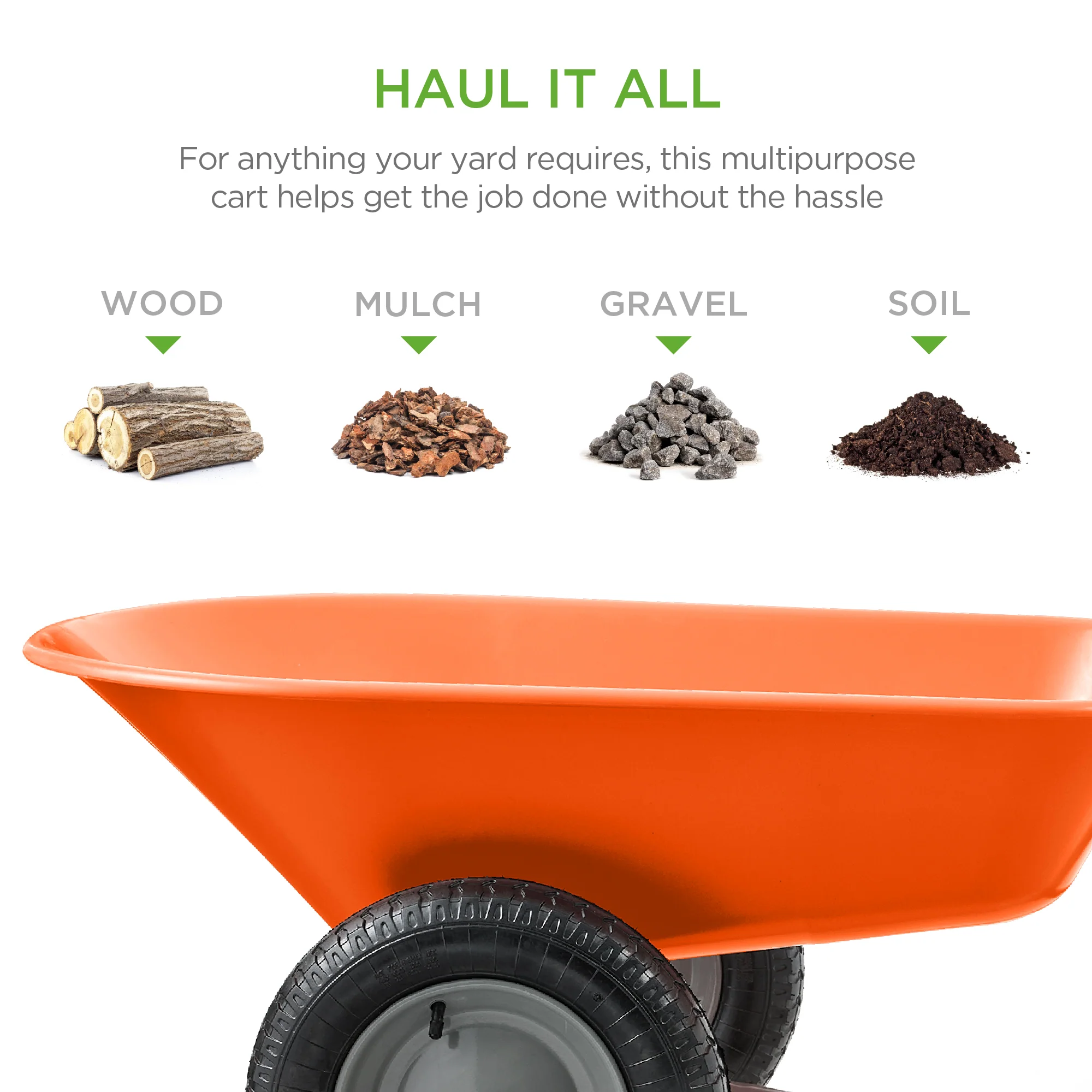 Dual-Wheel Wheelbarrow Garden Cart - Image 51