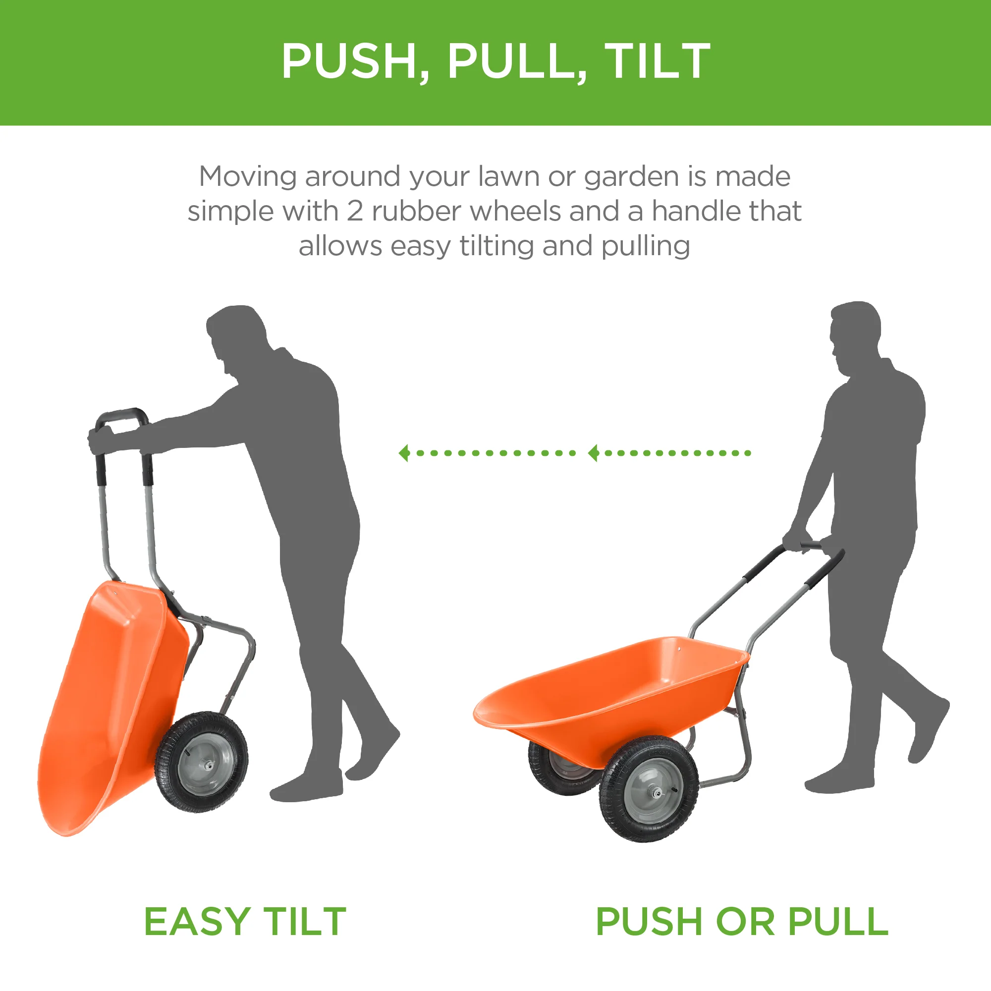 Dual-Wheel Wheelbarrow Garden Cart - Image 53