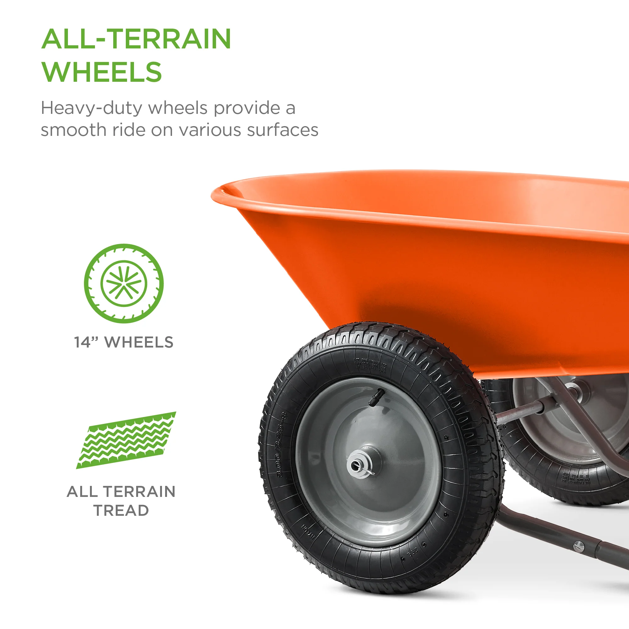 Dual-Wheel Wheelbarrow Garden Cart - Image 56