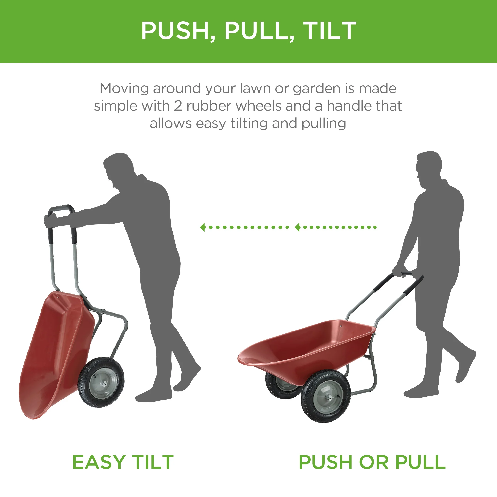Dual-Wheel Wheelbarrow Garden Cart - Image 60
