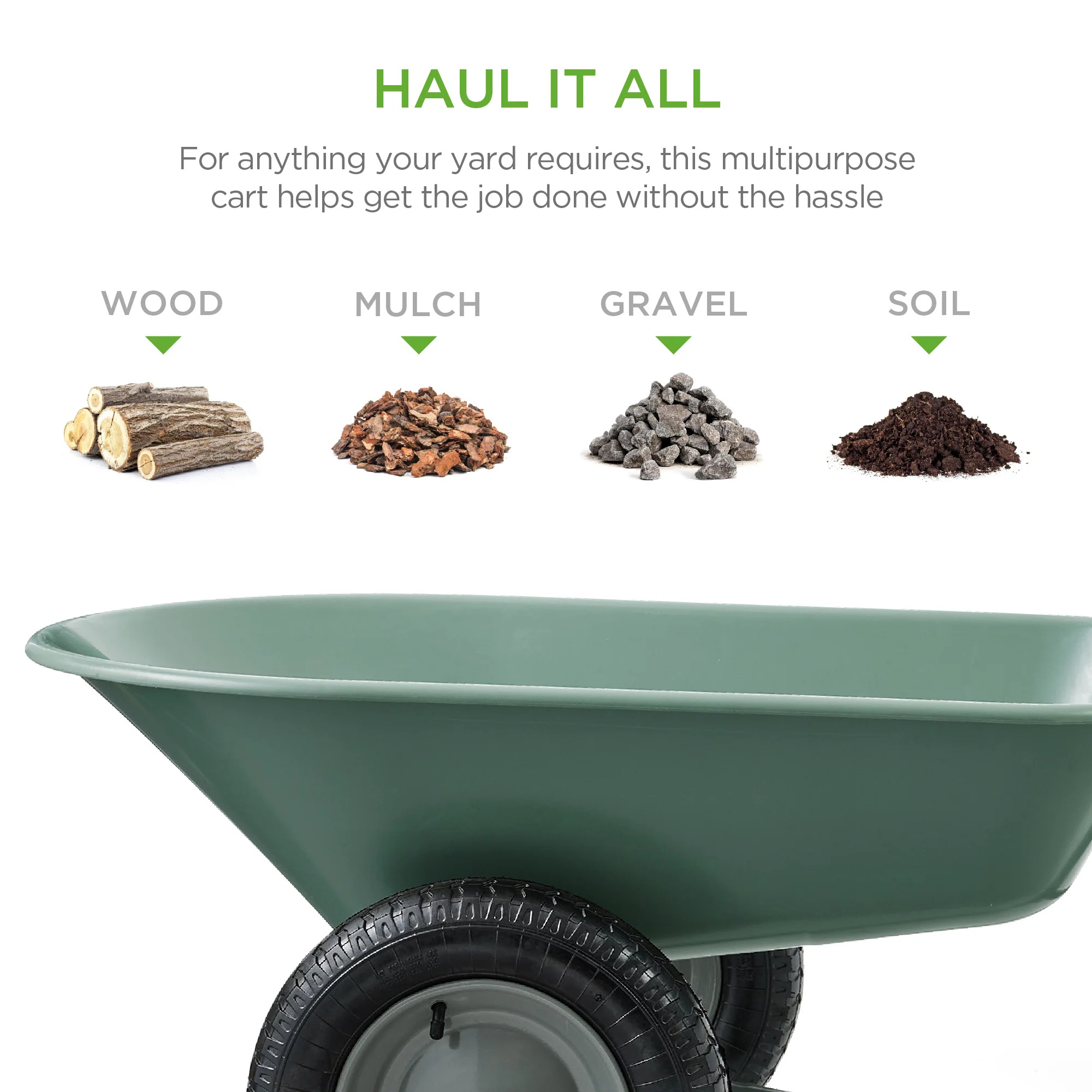 Dual-Wheel Wheelbarrow Garden Cart - Image 65